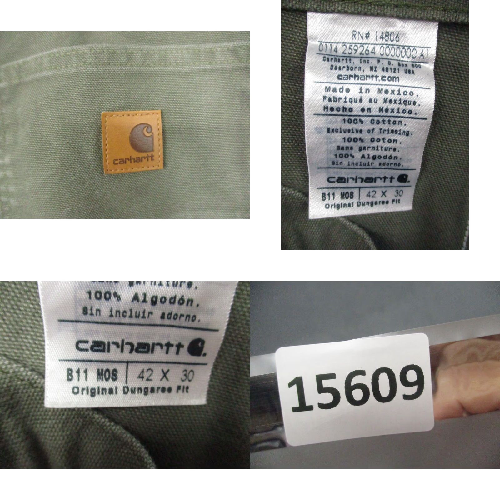 Carhartt VINTAGE Carhartt Original Dungaree Fit Carpenter Pants Green 42x30 B151 Canvas Size US 42 / EU 58 - 8 Thumbnail