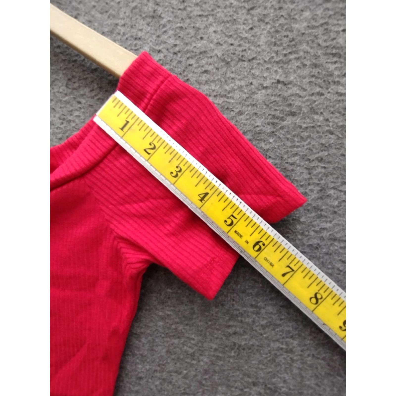 Vintage MAGIA Bodysuit Shirt Red M Womens 3 Button Drop Ribbed Short Sleeve Solid 90s? Size M / US 6-8 / IT 42-44 - 4 Thumbnail