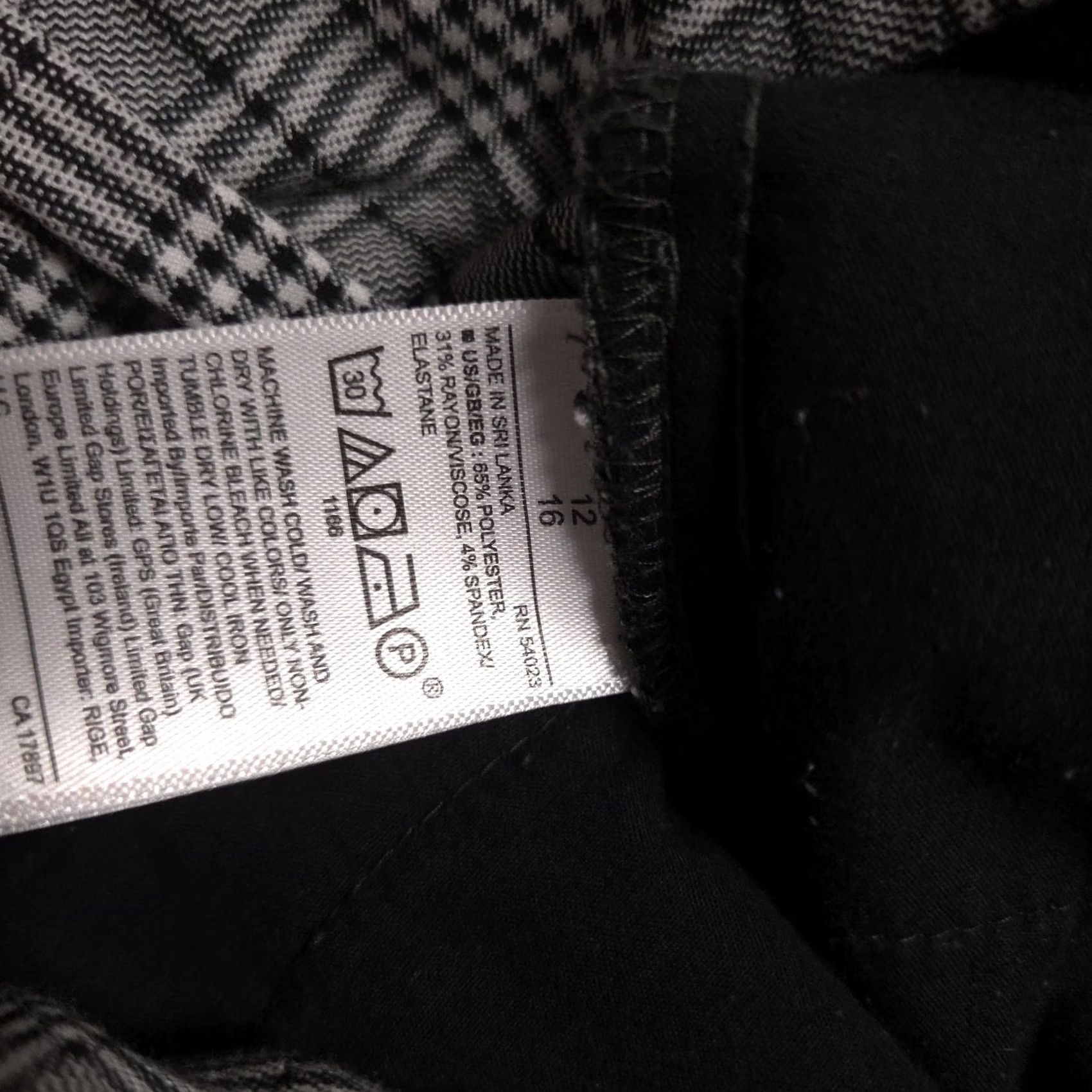 Gap GAP Pants Womens 12 Gray Plaid Signature Skinny Ankle Stretch Work Dress Career Size 34" / US 12 / IT 48 - 7 Thumbnail