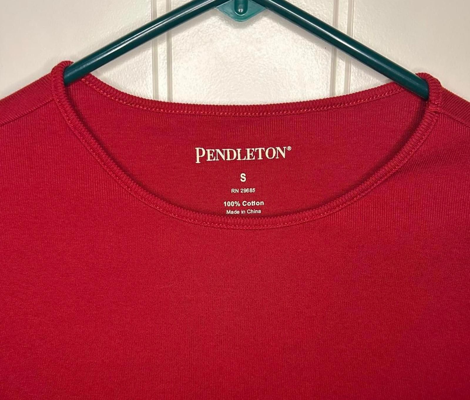Pendleton Pendleton 100% Cotton Long Sleeve Top red size small womens Size S / US 4 / IT 40 - 2 Thumbnail