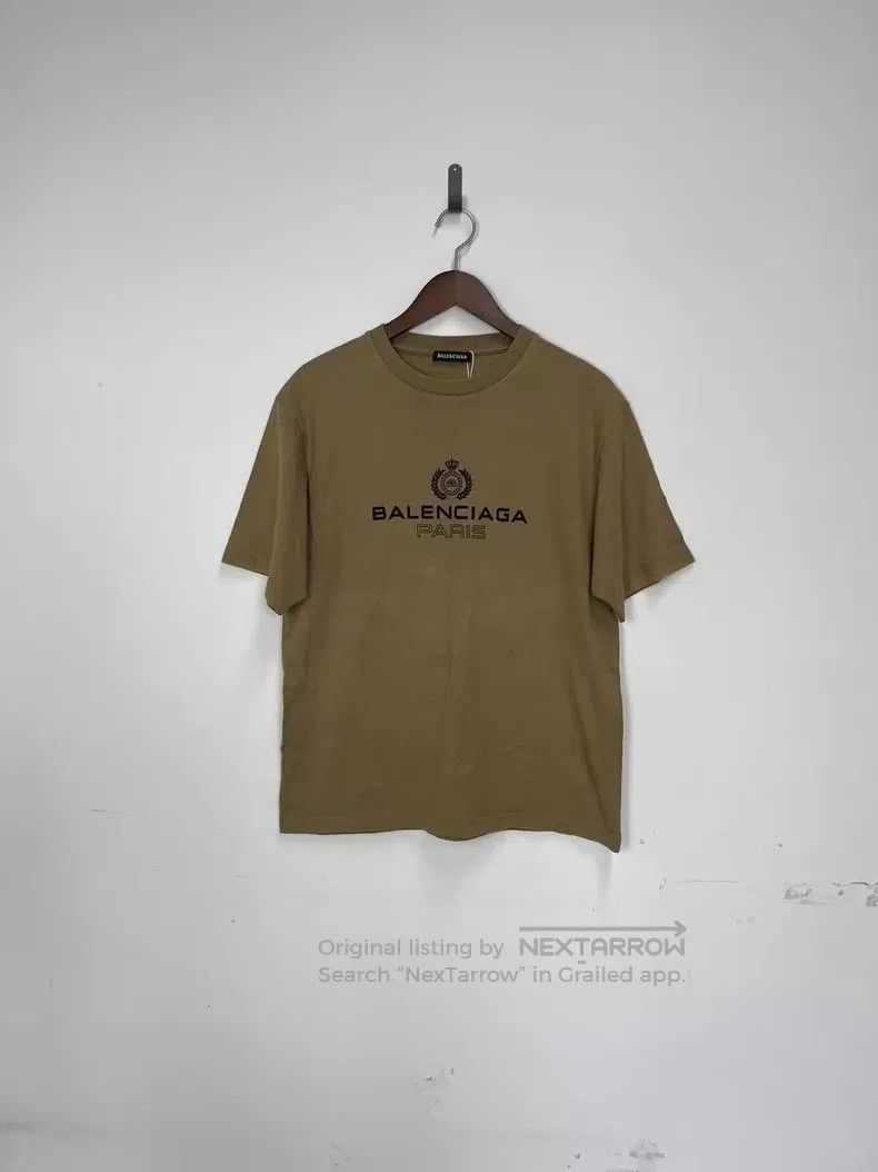 Balenciaga Balenciaga Khaki Crown Wheat Letter Short Sleeve XS Size US XS / EU 42 / 0 - 1 Thumbnail