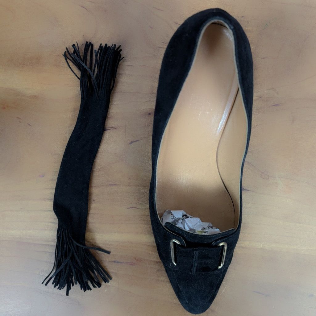 Hermes Hermes Black Suede Fringe Tie Front Heels Size 37 Size US 7 / IT 37 - 3 Thumbnail