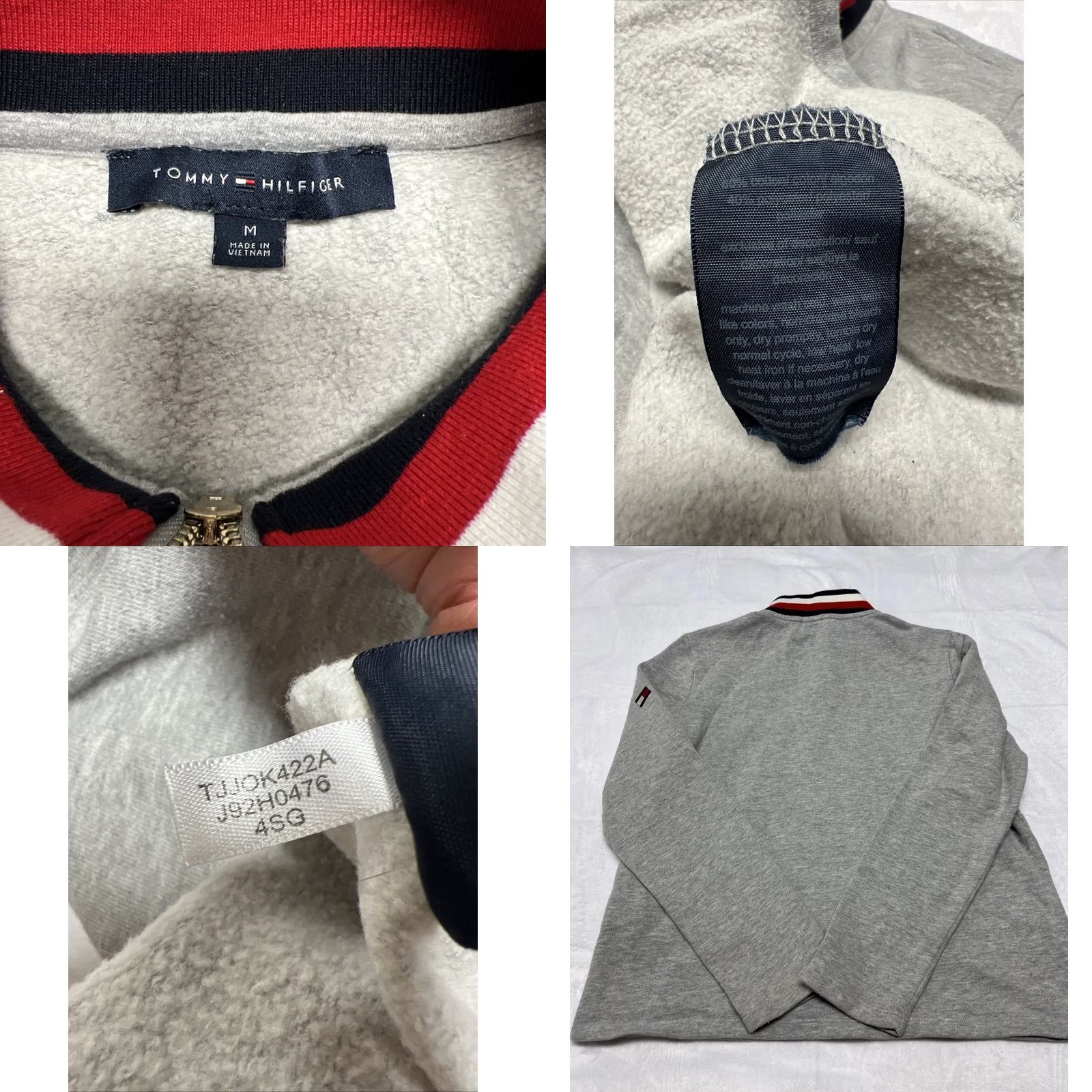 Tommy Hilfiger Tommy Hilfiger Men’s Medium Gray Quarter Zip Fleece Pullover Sweater Cotton Blend Logo Zipper Mens Size US M / EU 48-50 / 2 - 8 Thumbnail