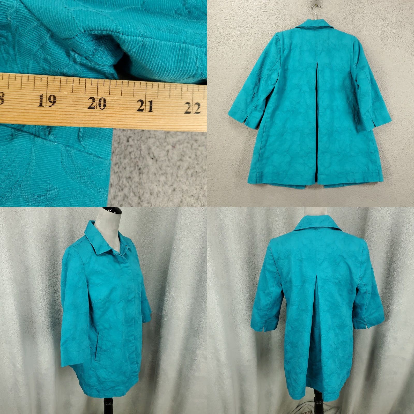 Vintage Chico's Jacket Womens Size 10 Medium Blue Pockets Button Up Casual Travel Autumn Spring Winter Size L / US 10 / IT 46 - 8 Thumbnail