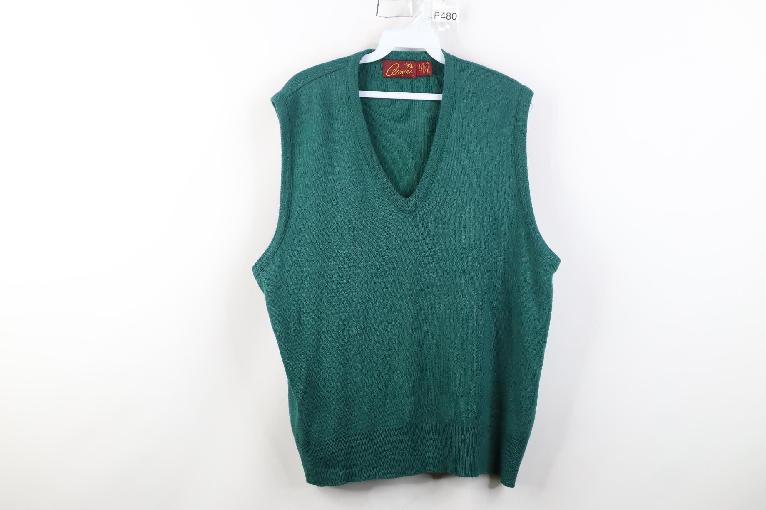 Vintage Vintage 70s 80s The Masters Golf Knit Sweater Vest Green USA Size US L / EU 52-54 / 3 - 1 Thumbnail
