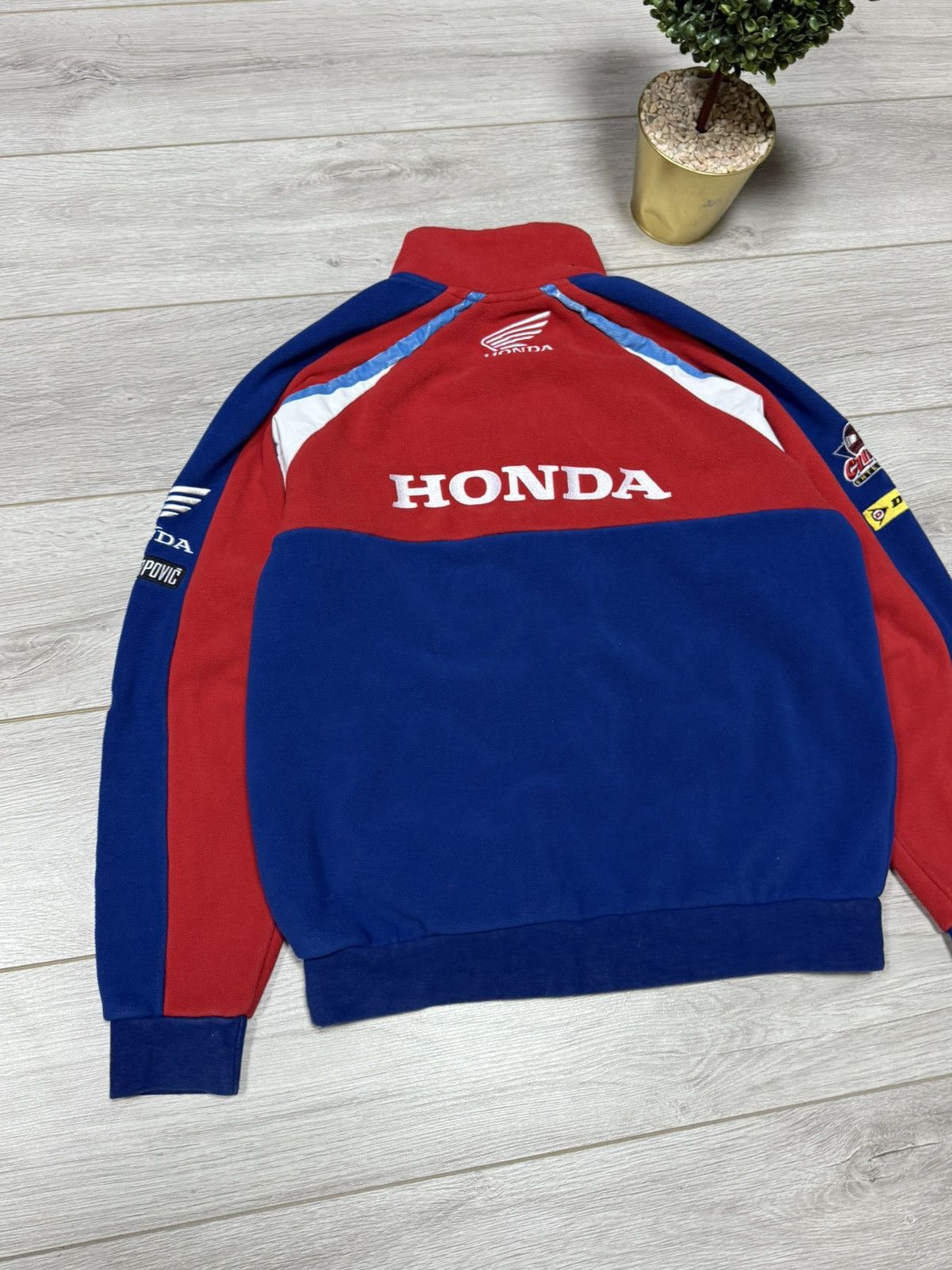 Honda Honda racing fleece zip jacket red blue big logo Size US M / EU 48-50 / 2 - 9 Thumbnail