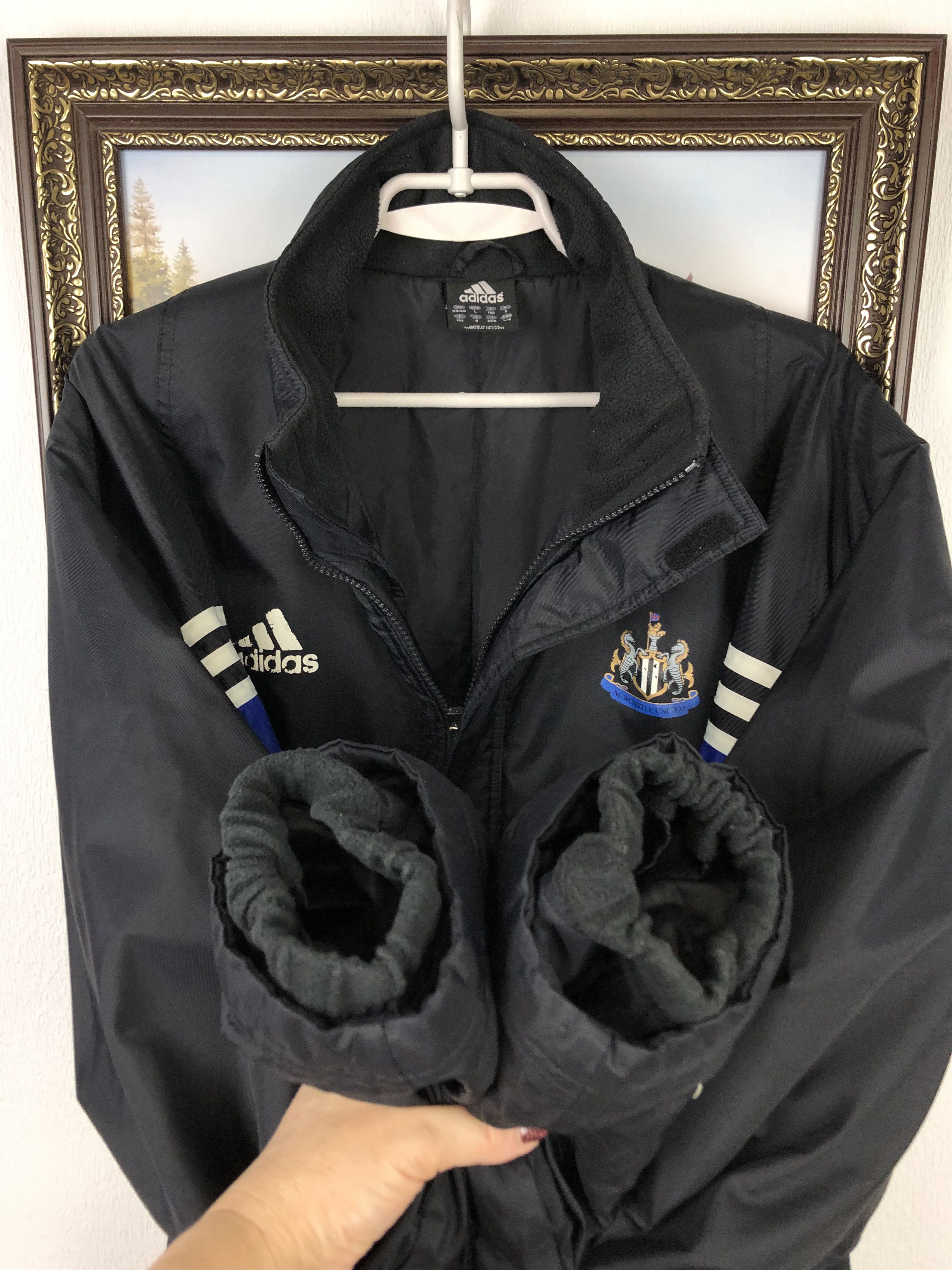 Adidas Vintage Newcastle United Football Jacket Soccer Bomber Warm Size US XL / EU 56 / 4 - 5 Thumbnail