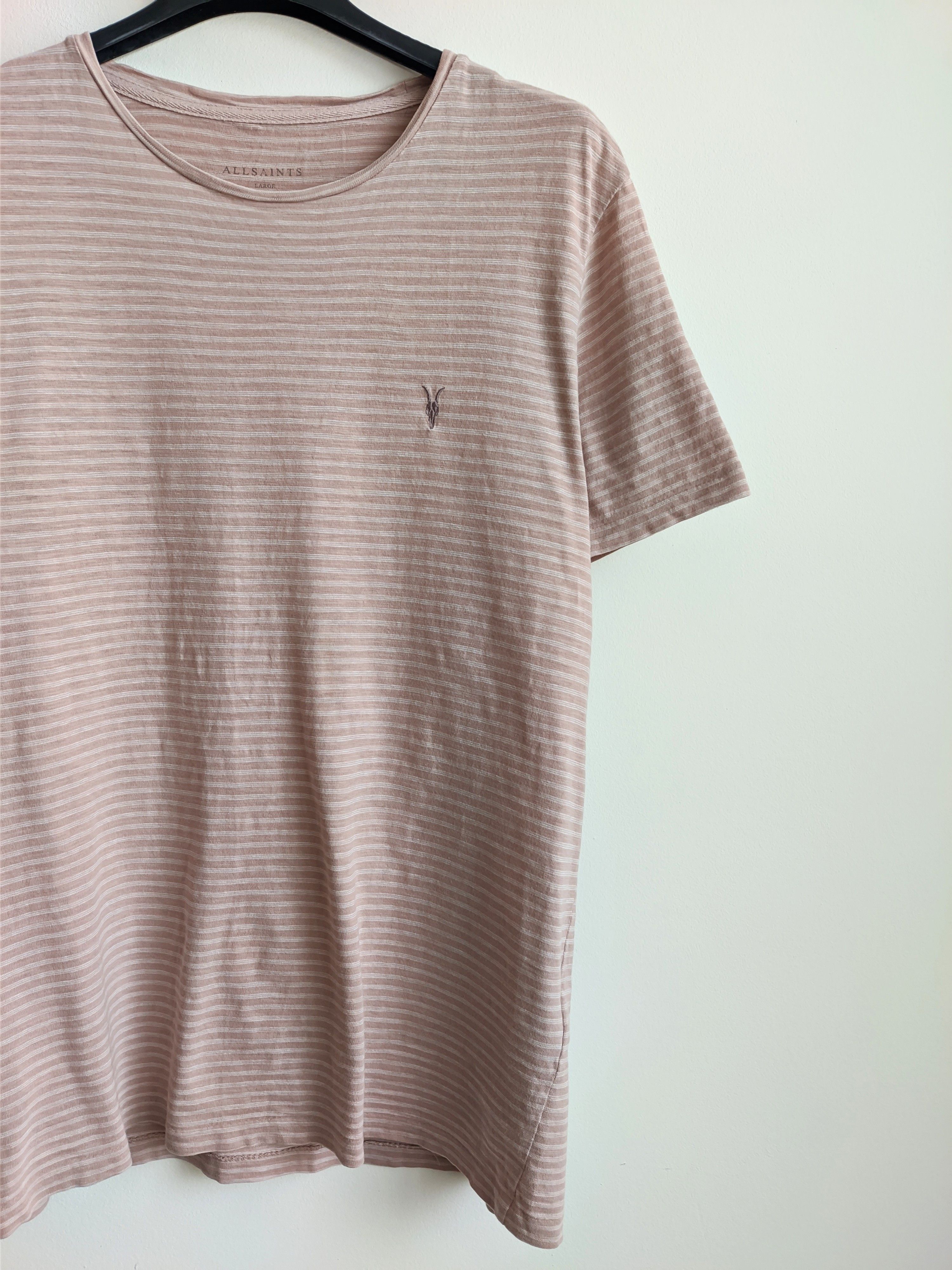 Allsaints Allsaints tshirt pink striped crew neck Size US L / EU 52-54 / 3 - 5 Thumbnail
