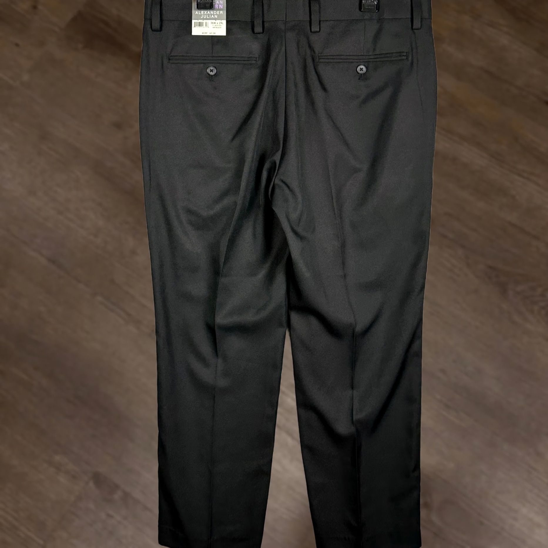 Alexander Julian Alexander Julian American Modern Pants Mens 36X29 Black Dress Flat Front Dress Pants Regular Mens Black Official 90s? Size US 36 / EU 52 - 1 Thumbnail