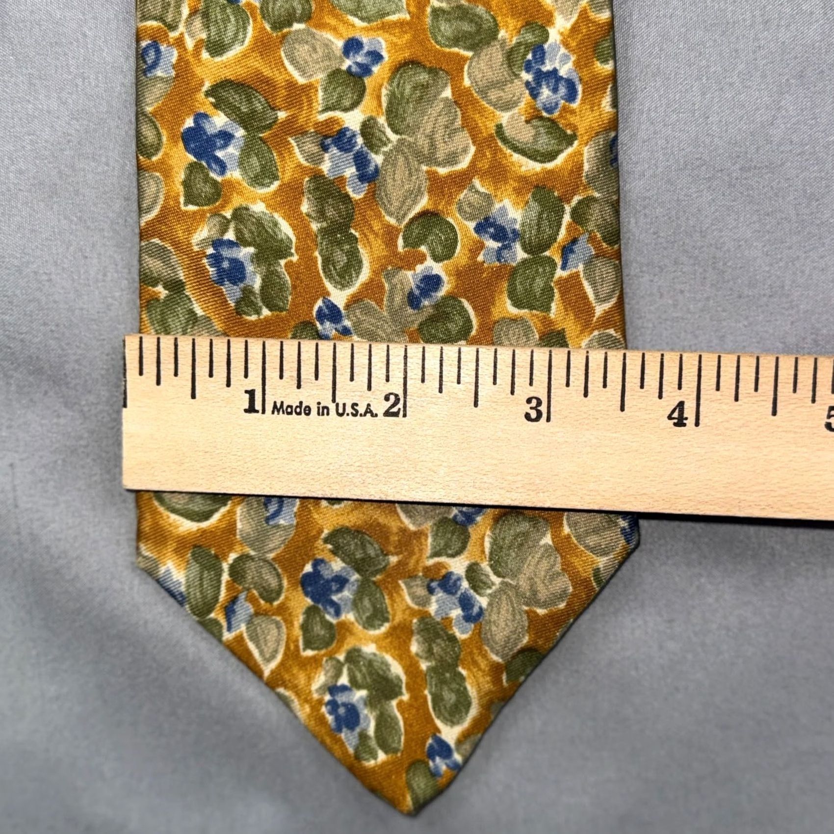 Brooks Brothers Brooks Brothers Makers Silk Floral Tie 3.75" Wide Yellow Blue Multicolor Mens Tie Size ONE SIZE - 4 Thumbnail