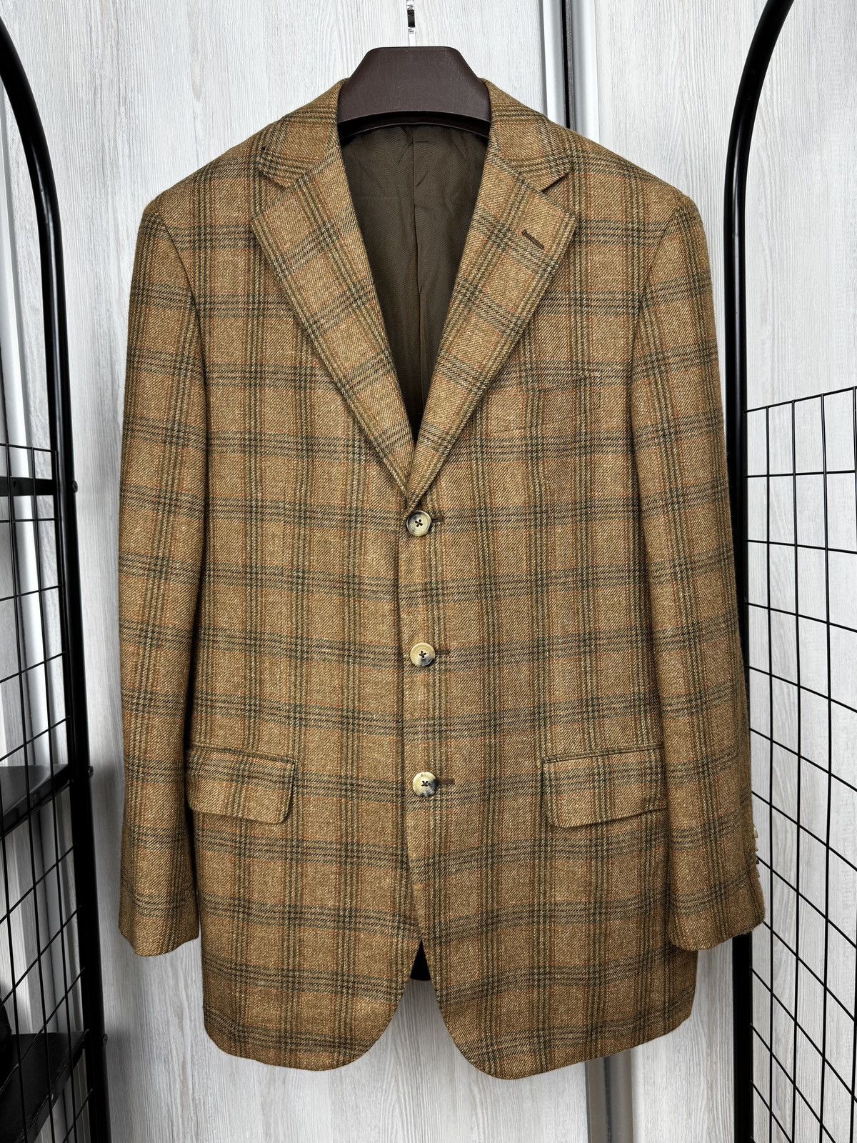 Pal Zileri Pal Zileri brown checkered cashmere linen blend blazer Size 40R - 1 Thumbnail