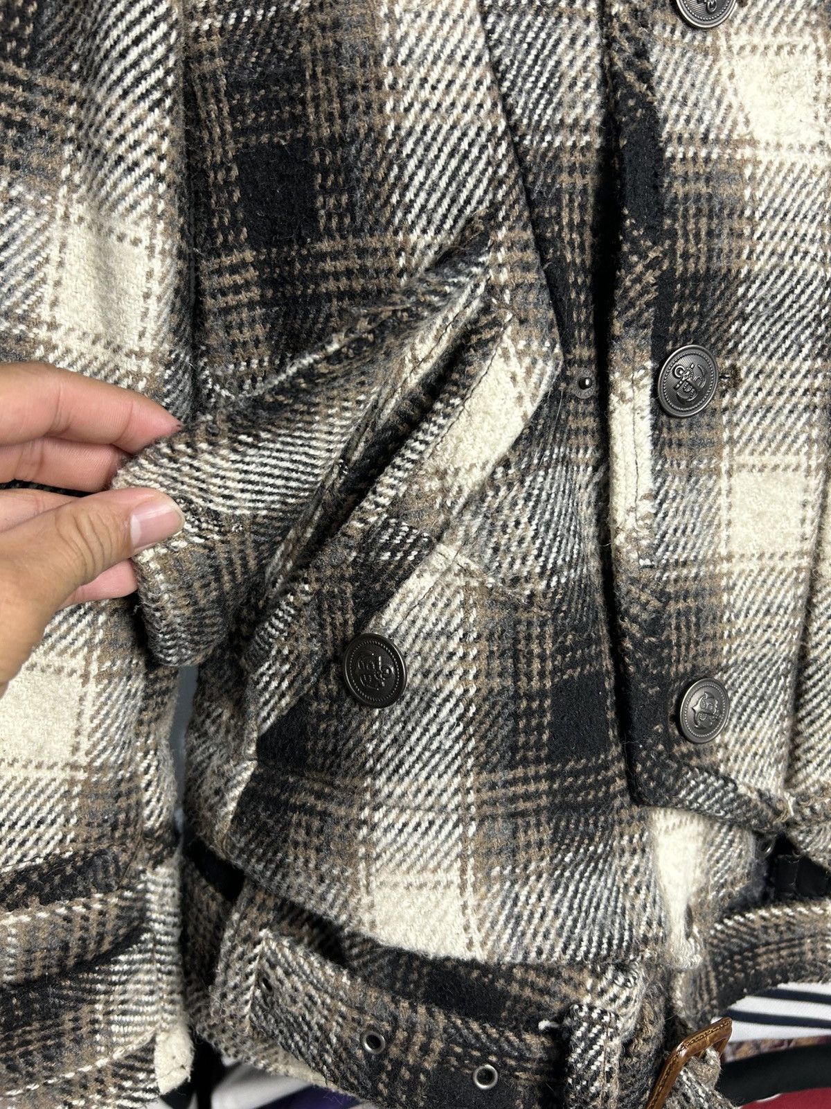 PPFM PPFM Studded Logo Fur hoodie Tartan Jacket Size US L / EU 52-54 / 3 - 3 Thumbnail