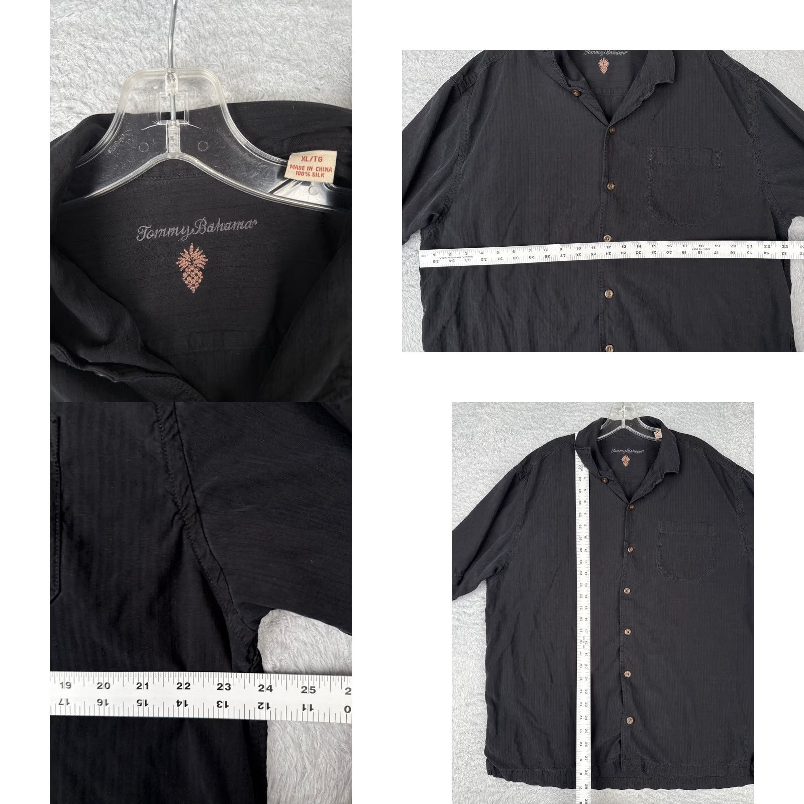 Tommy Bahama Tommy Bahama Shirt Men Extra Large Black 100% Silk Button Up Hawaiian Pocket Size US XL / EU 56 / 4 - 8 Thumbnail