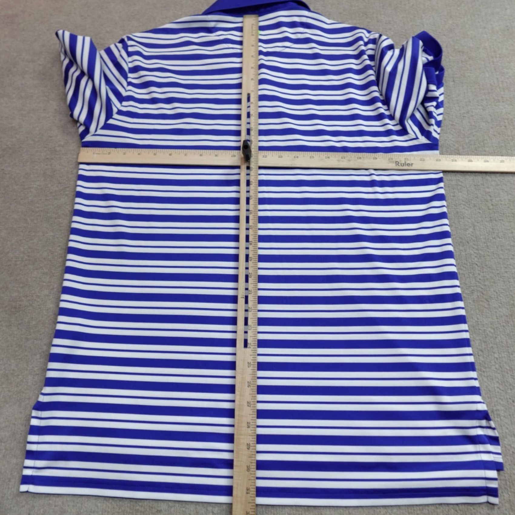 Polo Ralph Lauren Polo Golf Shirt Large Blue Striped US Open Chambers Bay Performance Mens Polo Golf Shirt L Blue Striped US Open Chambers Bay 90s? Size US L / EU 52-54 / 3 - 7 Thumbnail
