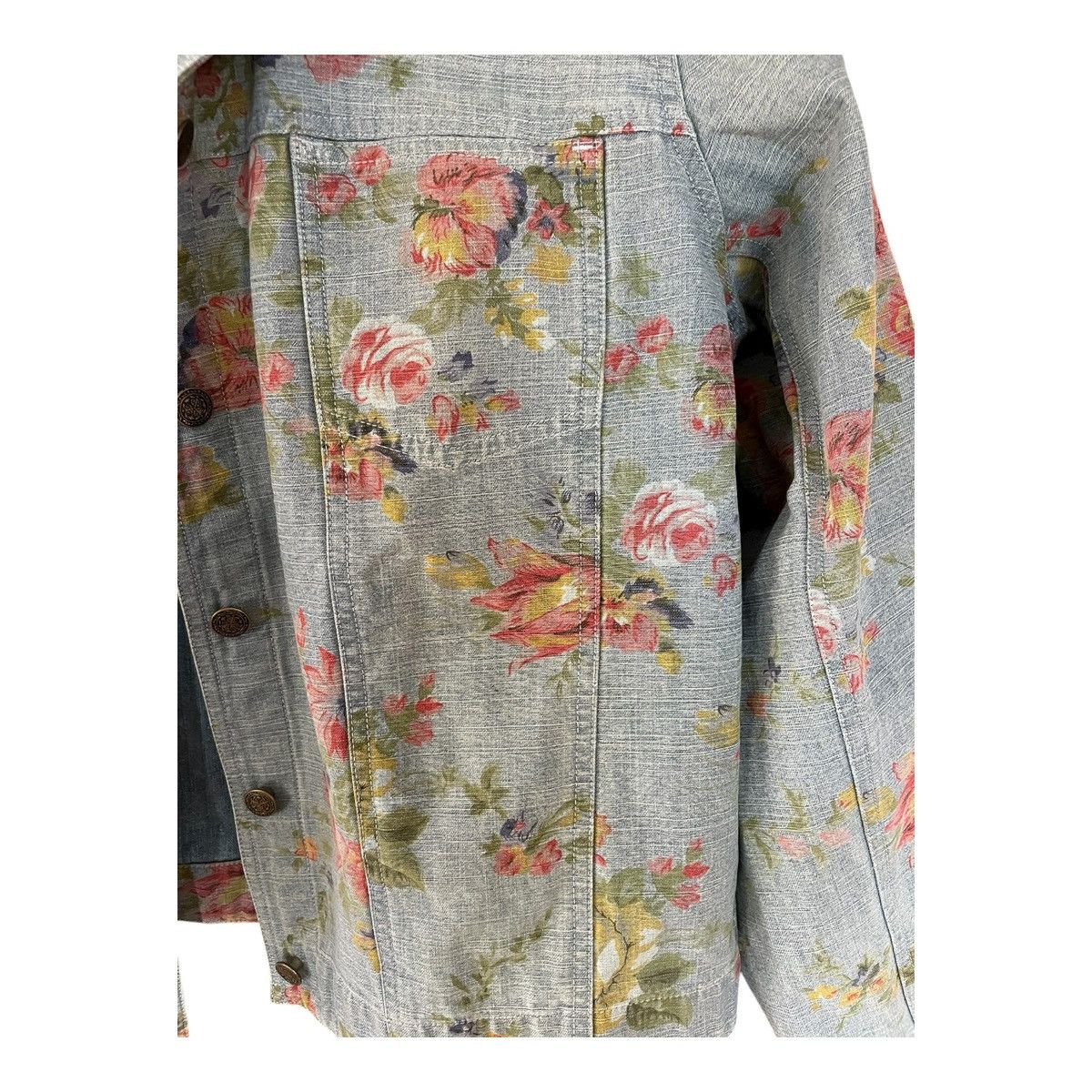 Other Vintage David Brooks Women's Floral Blue Denim Jacket Sz XL Size XL / US 12-14 / IT 48-50 - 4 Thumbnail