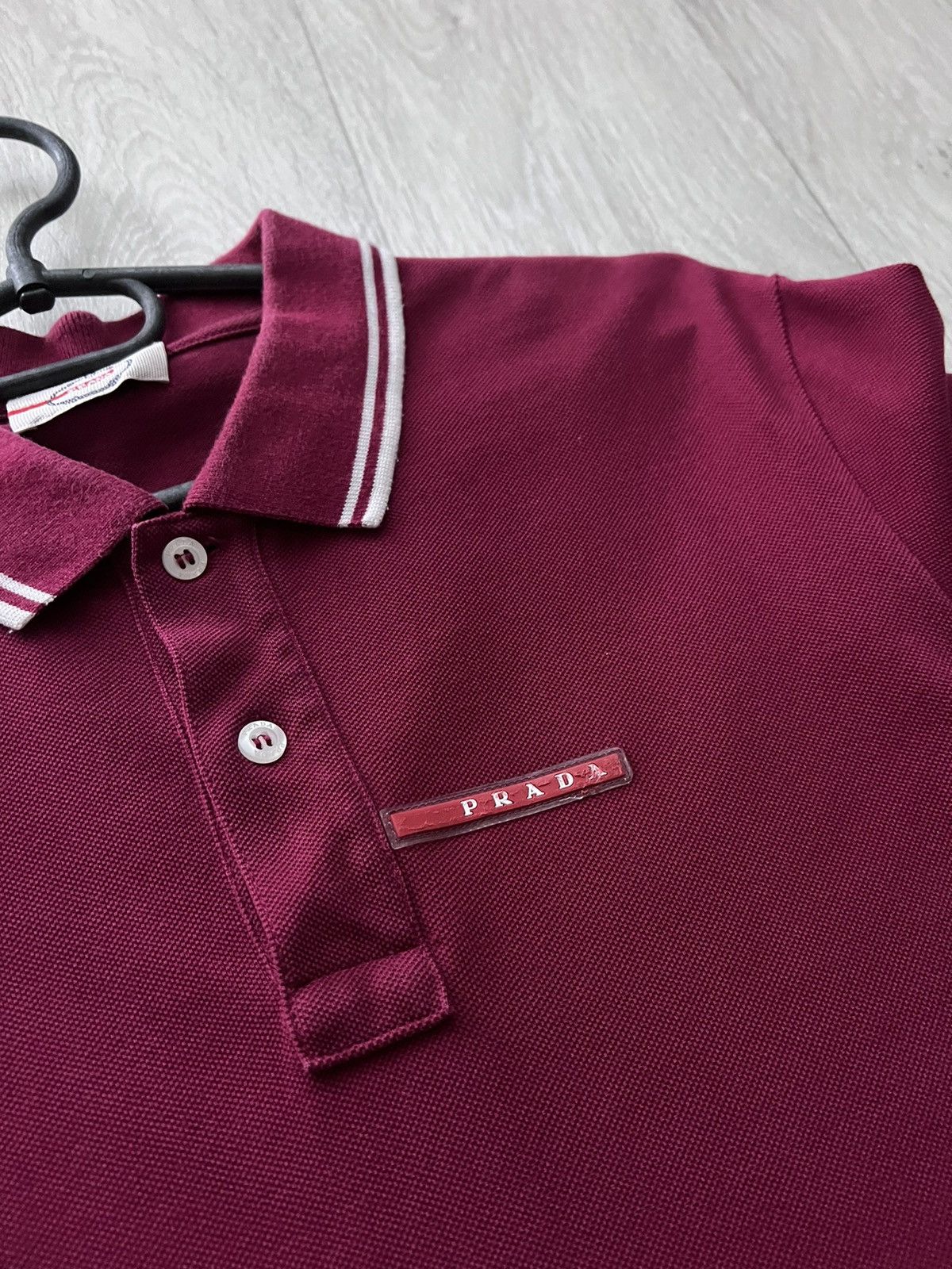 Prada Prada Polo Red Tab T Shirt Size US L / EU 52-54 / 3 - 14 Thumbnail