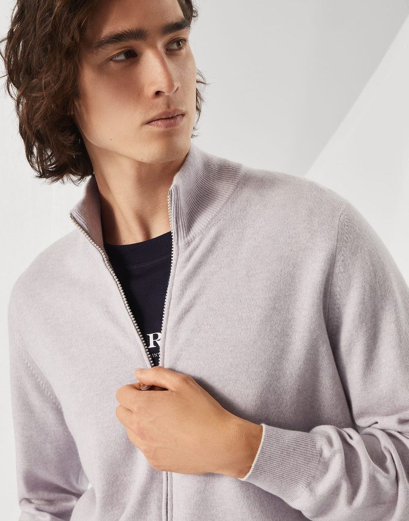 Brunello Cucinelli o1w1db10326 Cashmere Cardigan in Light Purple Size US L / EU 52-54 / 3 - 5 Thumbnail