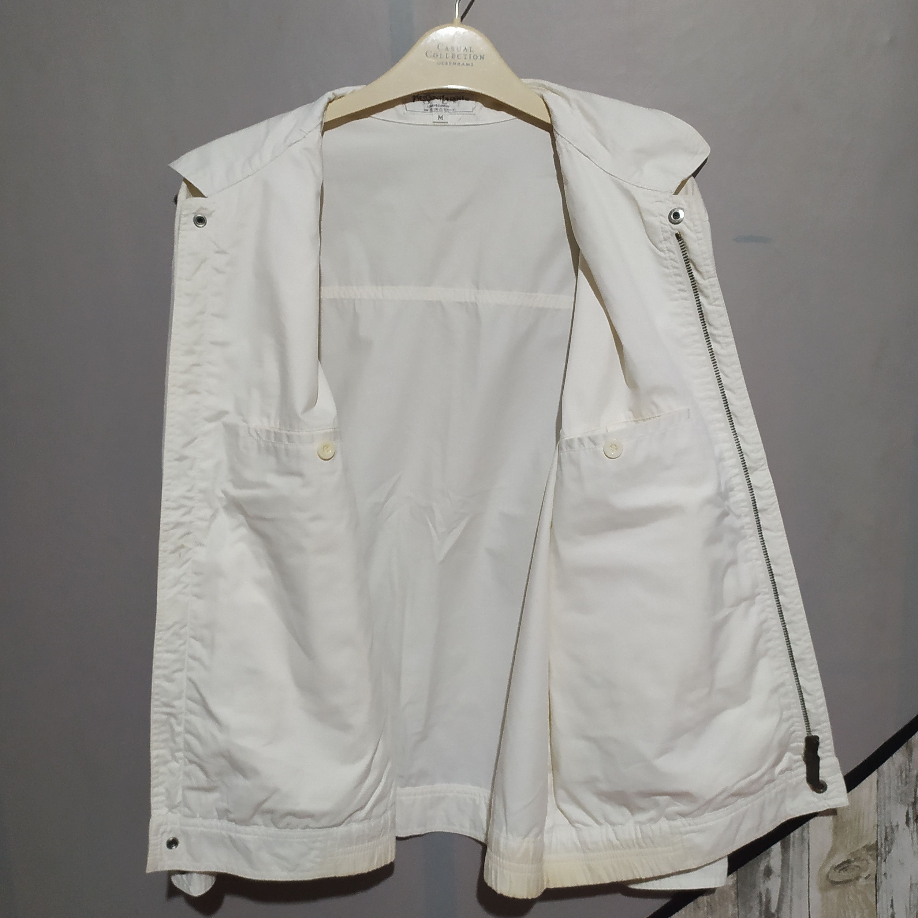 Vintage × Yves Saint Laurent Vintage YSL x Yves Saint Laurent Jacket White On White Size US M / EU 48-50 / 2 - 2 Thumbnail