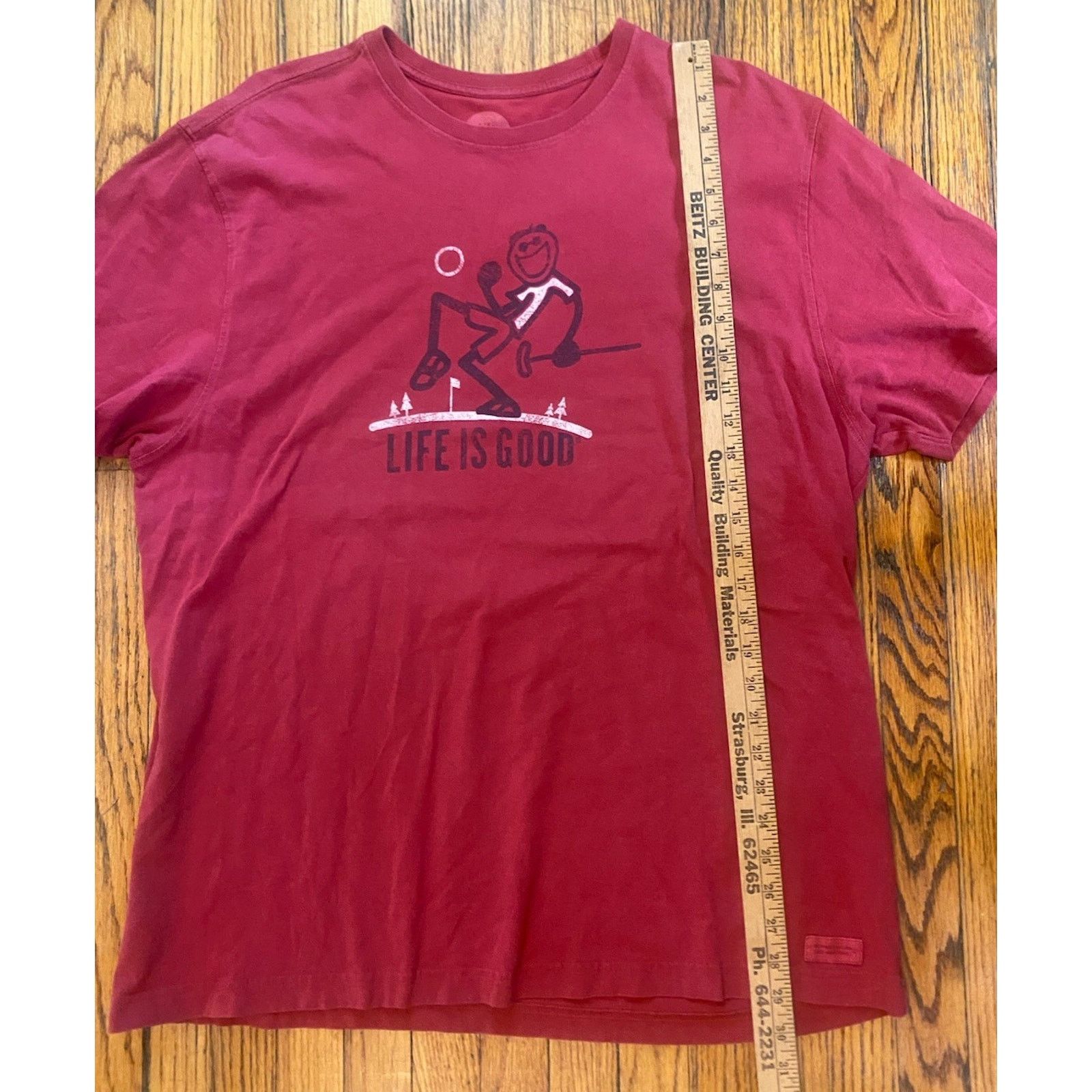 Life is Good Life is Good Golf Red Burgundy crew t-shirt graphic Men’s XL Size US XL / EU 56 / 4 - 6 Thumbnail