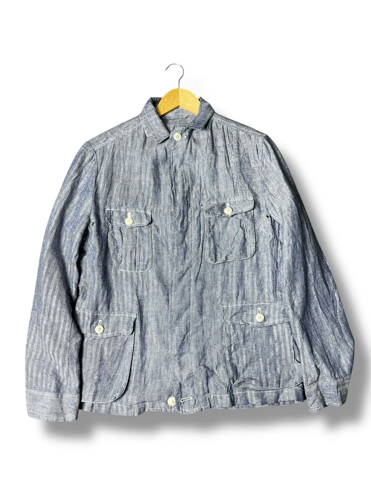 Japanese Brand × Takeo Kikuchi × Vintage Takeo Kikuchi Linen Denim Button Up Shirt (82) Size US XXS / EU 40 - 1 Thumbnail