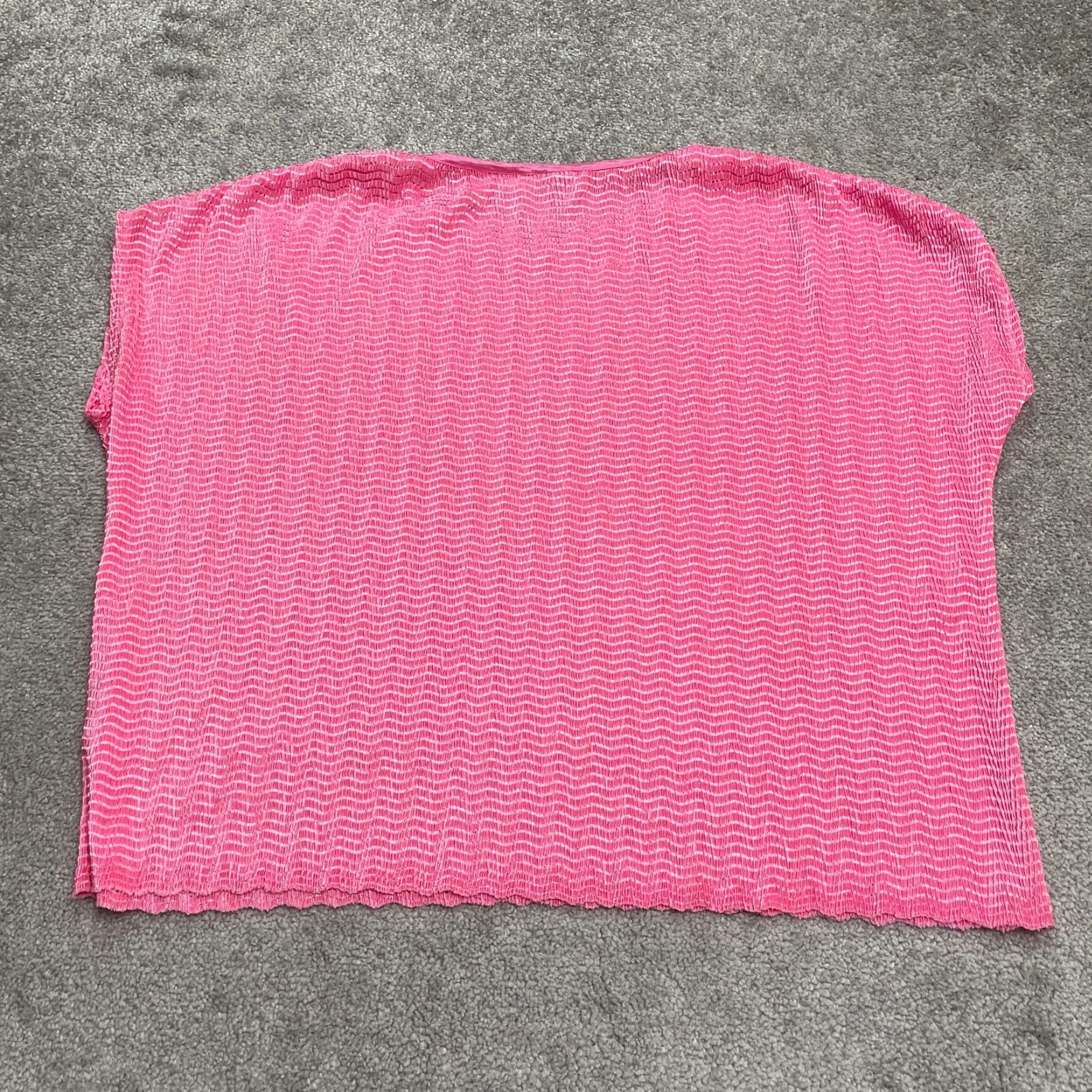 Pinko Kim Rogers Textured Blouse Womens Dolman Short Sleeve Pink PXL Knit Burnished Spots Solid Casual Top Size XL / US 12-14 / IT 48-50 - 2 Thumbnail