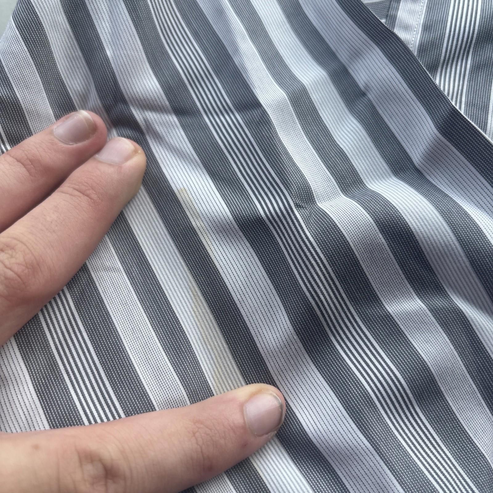 Murano Murano Men's Button Down Long Sleeve Blue Striped shirt L Size 44R - 6 Thumbnail
