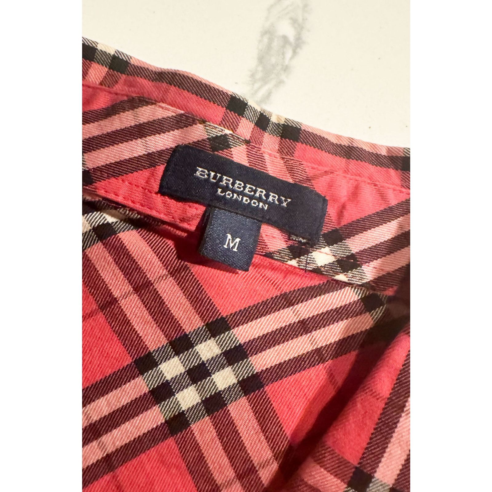 Burberry Vintage BURBERRY Hot Pink Haymarket Check Button Down Size S / US 4 / IT 40 - 6 Thumbnail