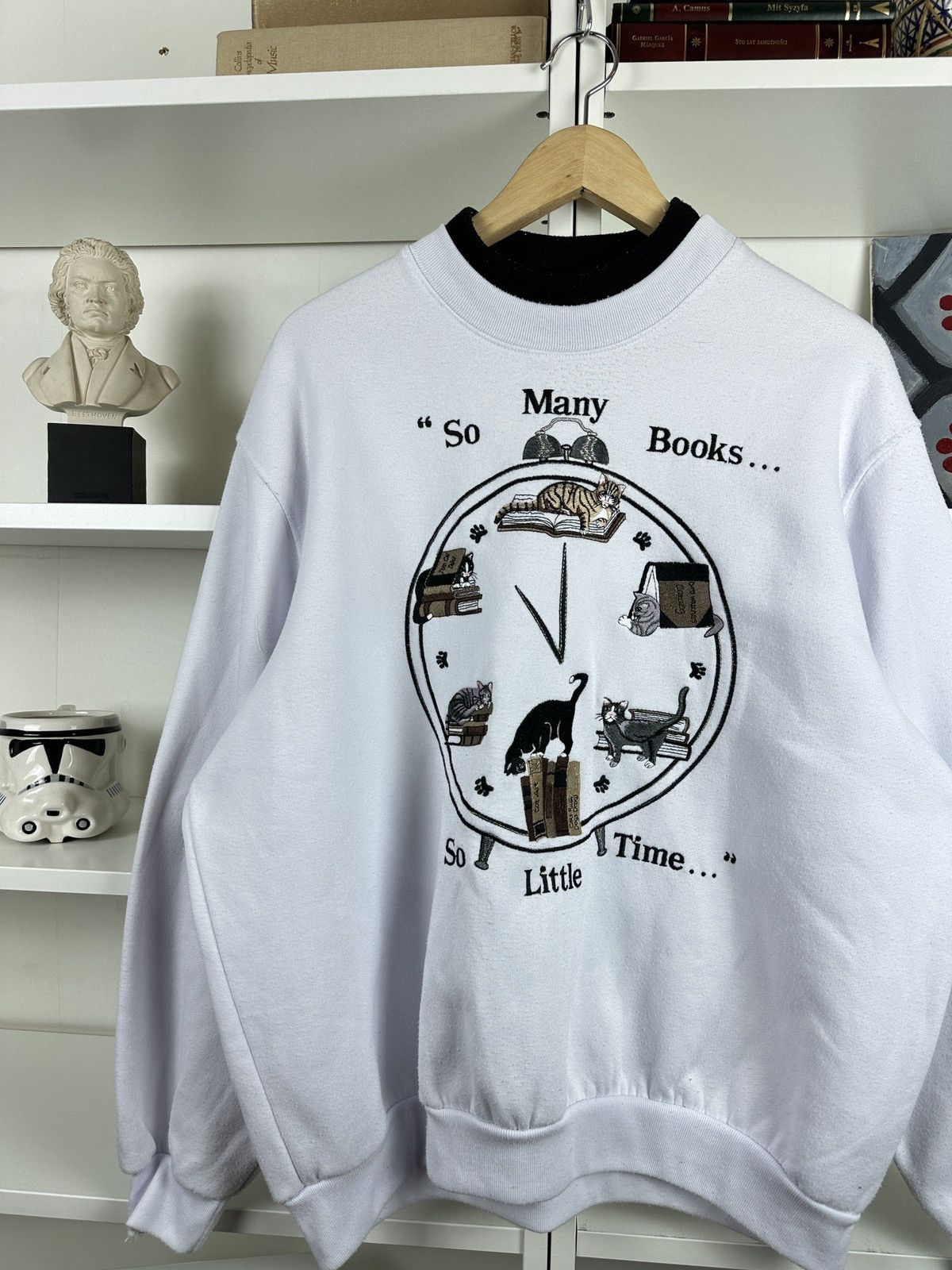 Other Vintage 2000s cute embroided art cats books crewneck Size US L / EU 52-54 / 3 - 2 Thumbnail