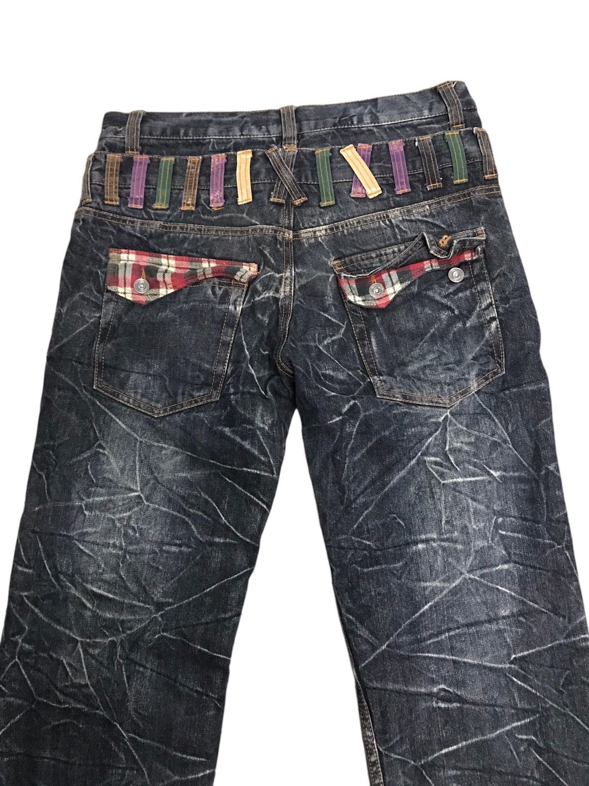 Japanese Brand × Vintage Nylaus Clothing Double Waist Denim Jeans Very Rare Size US 33 - 7 Thumbnail