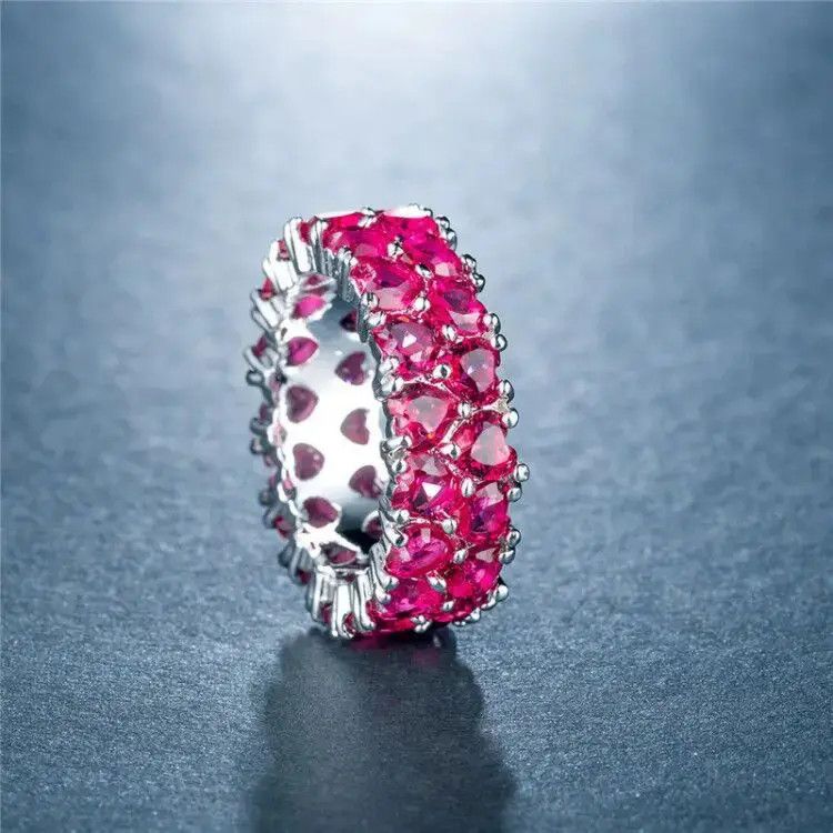 Jewelry Handmade Pink Heart shaped Ring Size ONE SIZE - 1 Thumbnail