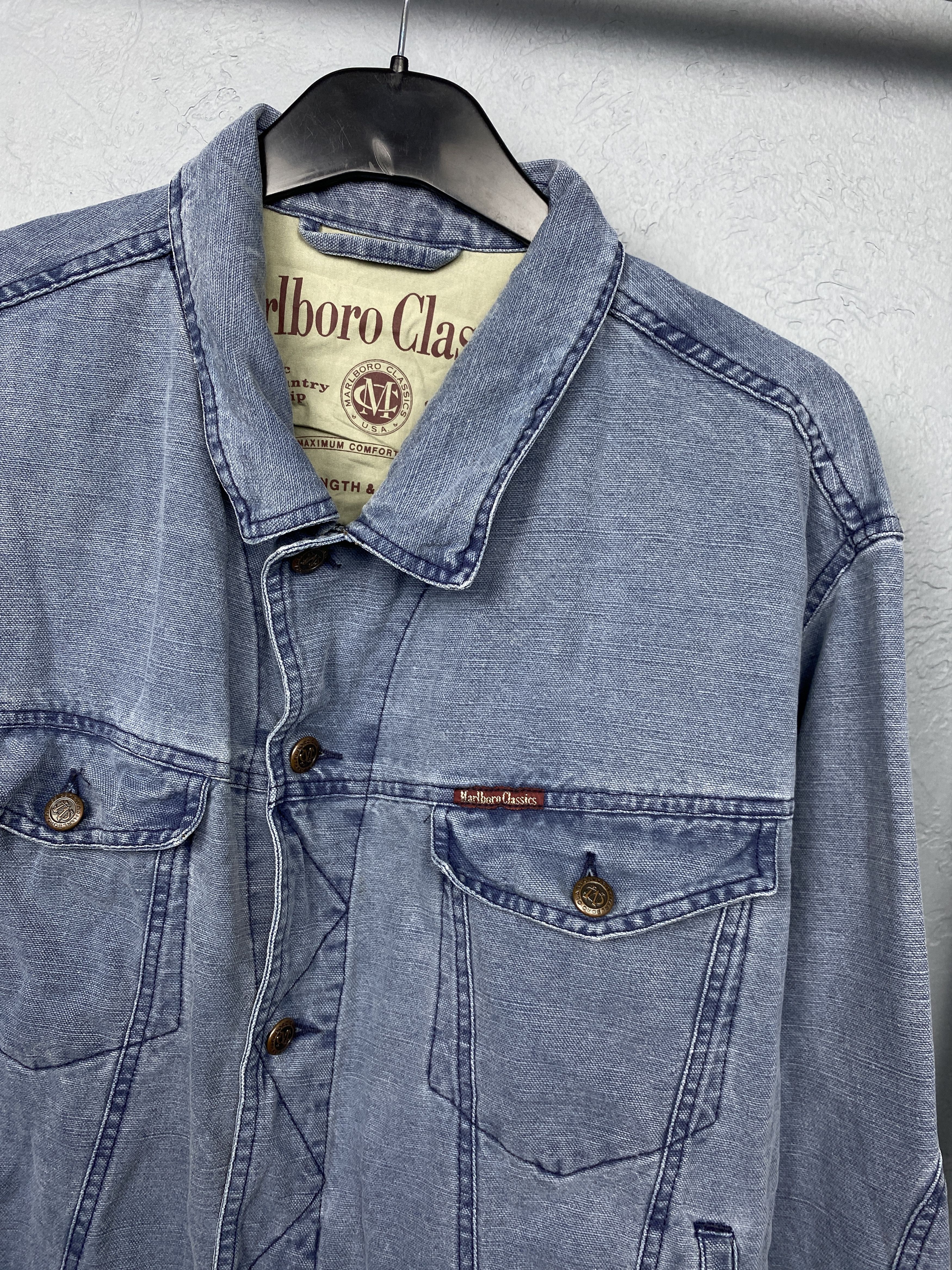 Marlboro Marlboro Classics Vintage Mens Denim Jacket Size US L / EU 52-54 / 3 - 2 Thumbnail