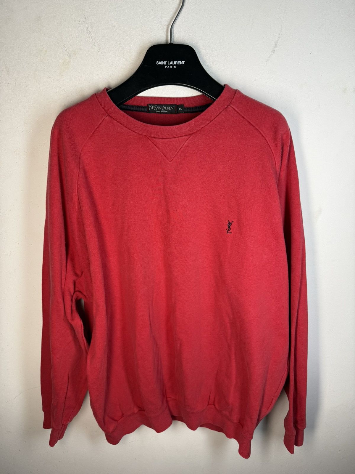Yves Saint Laurent 90s YSL Sweatshirt Red Size US XL / EU 56 / 4 - 16 Thumbnail