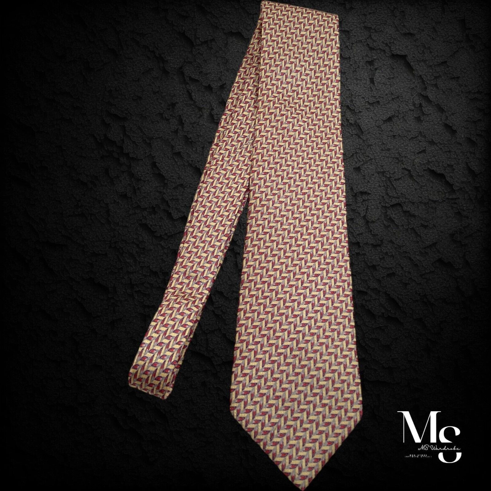Brioni BRIONI XL Red Gold Geometric Luxury Silk Tie H.Made In Italy Size ONE SIZE - 6 Thumbnail