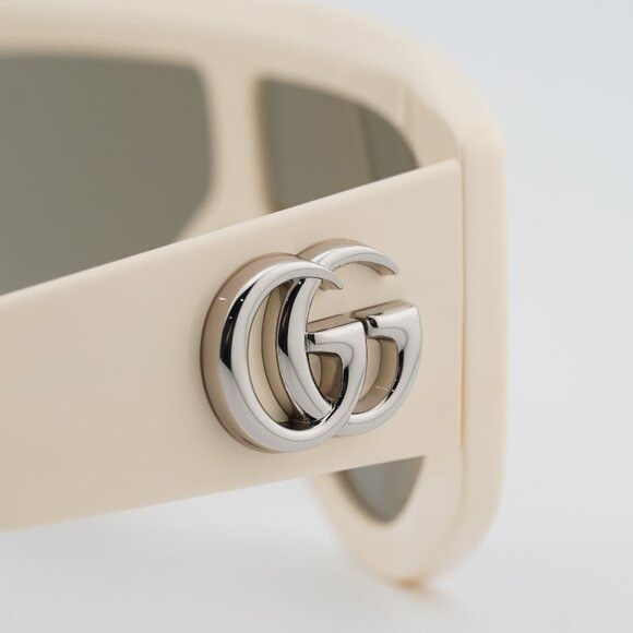 Gucci Gucci GG1950S 004 Sunglasses Ivory Shield Frame, Brown Lense Size ONE SIZE - 3 Thumbnail