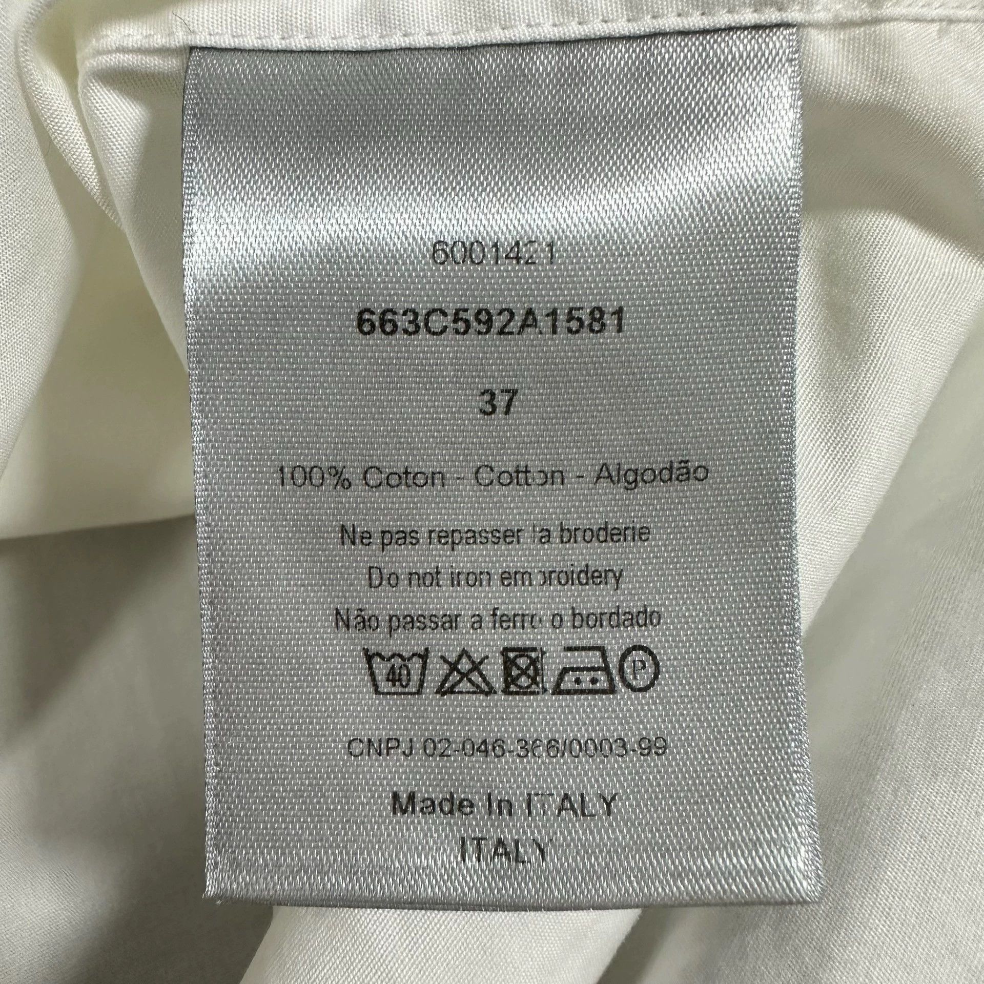 Dior Dior White Camellia Embroidered Logo Shirt 37 Size US XS / EU 42 / 0 - 6 Thumbnail