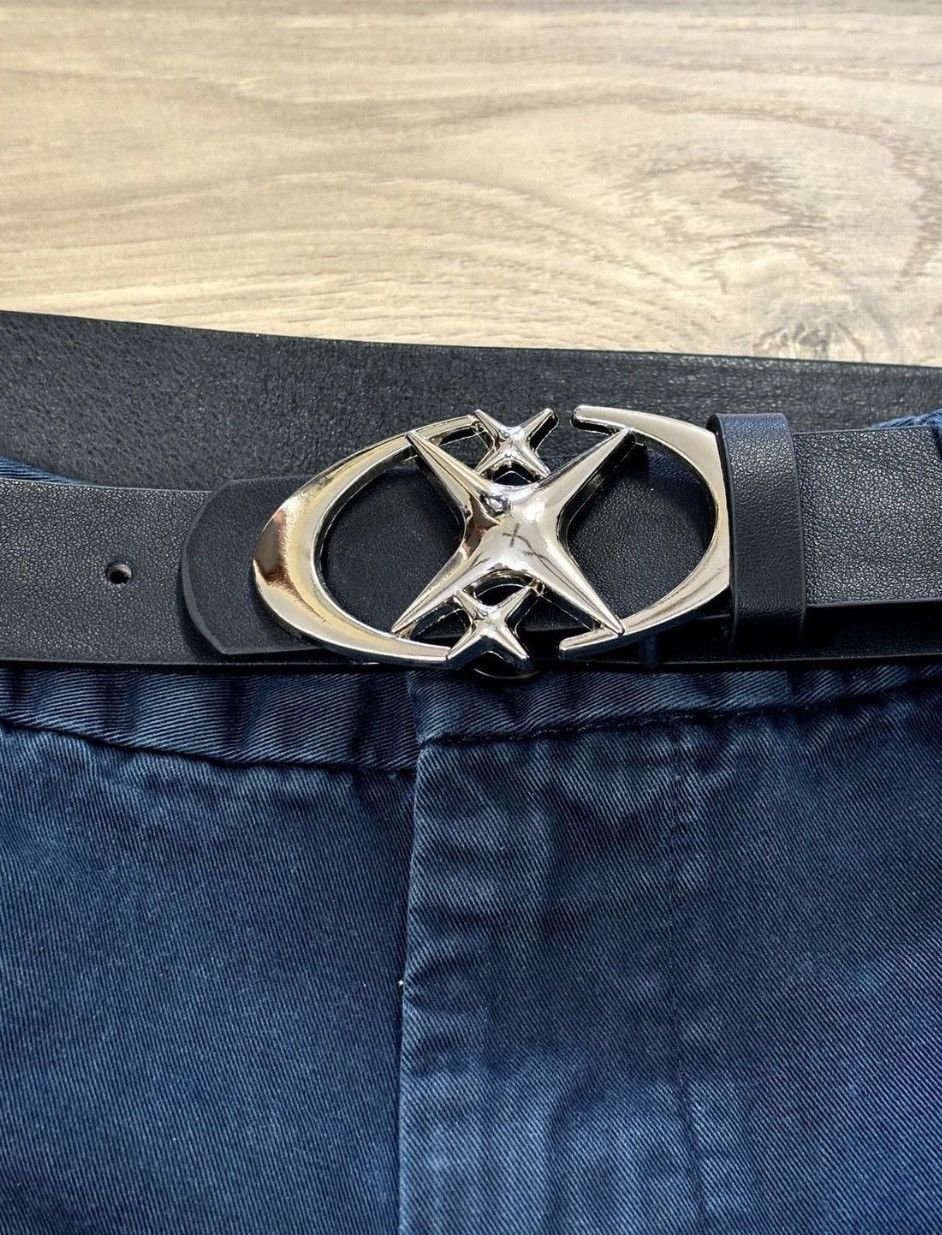 Japanese Brand × Vintage Black Triple Star Belt Size 30 - 4 Thumbnail