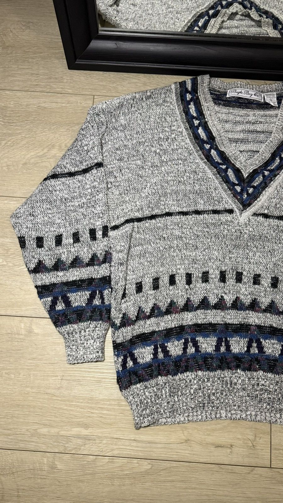 Bugle Boy Vintage 1990s Bugle Boy Micheal Gerald V-Neck Knit Cardigan Size US XL / EU 56 / 4 - 4 Thumbnail