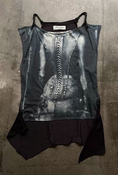 Share Spirit Homme SHARE SPIRIT Portrait Print Camisole Dress Size L / US 10 / IT 46 - 1 Thumbnail