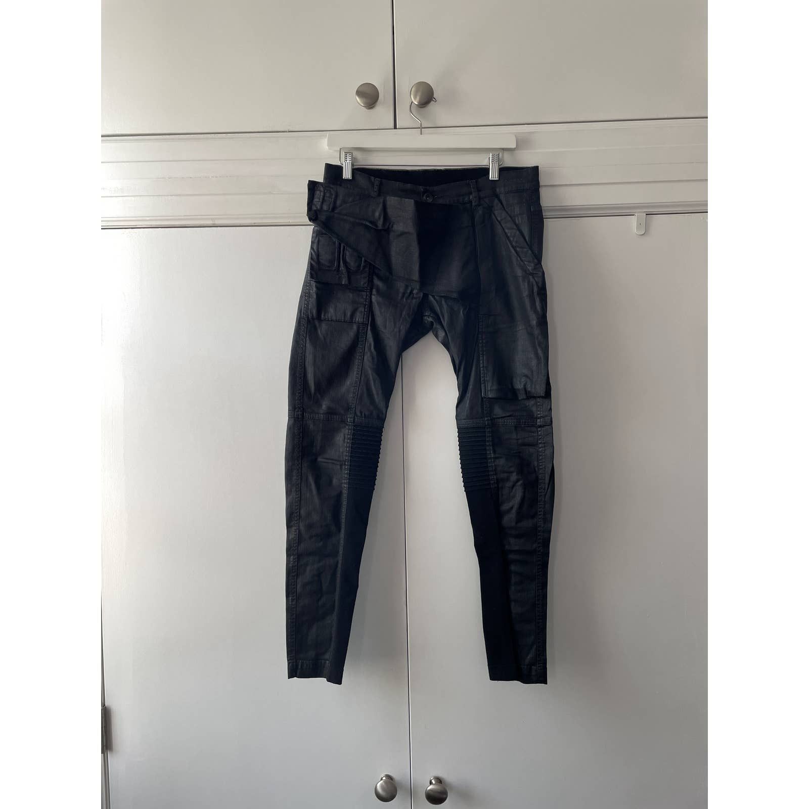 Pre-owned Rick Owens Og Waxed Memphis Pants In Black