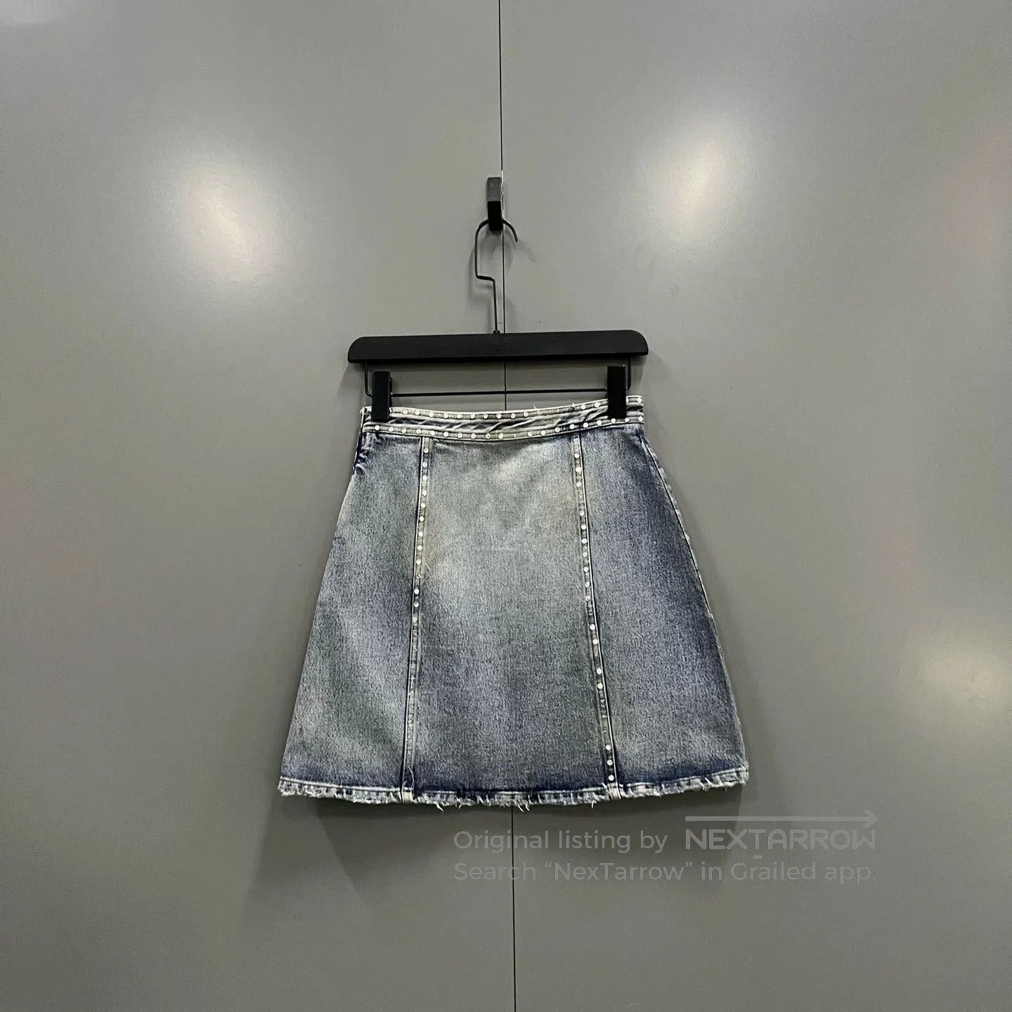 Miu Miu Miu Miu Crystal Denim Skirt. Size 35" - 2 Thumbnail