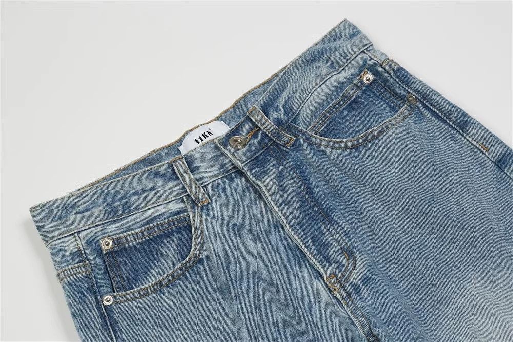 Japanese Brand × Jean Men's solid color washed distressed irregular hem jeans Size US 32 / EU 48 - 3 Thumbnail