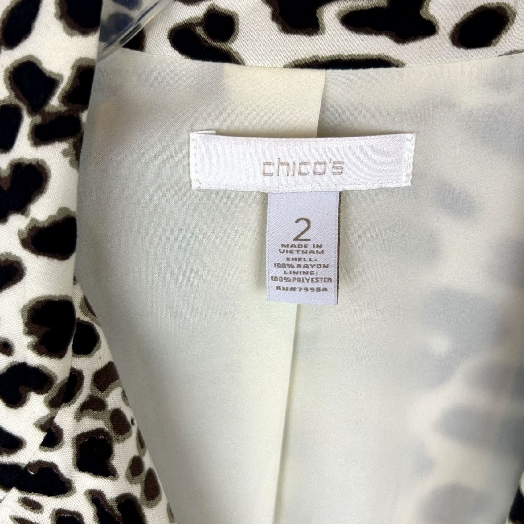 Vintage Chico's Statement Blazer Womens Large Animal Print One Button Lined Old Money Read Size L / US 10 / IT 46 - 7 Thumbnail