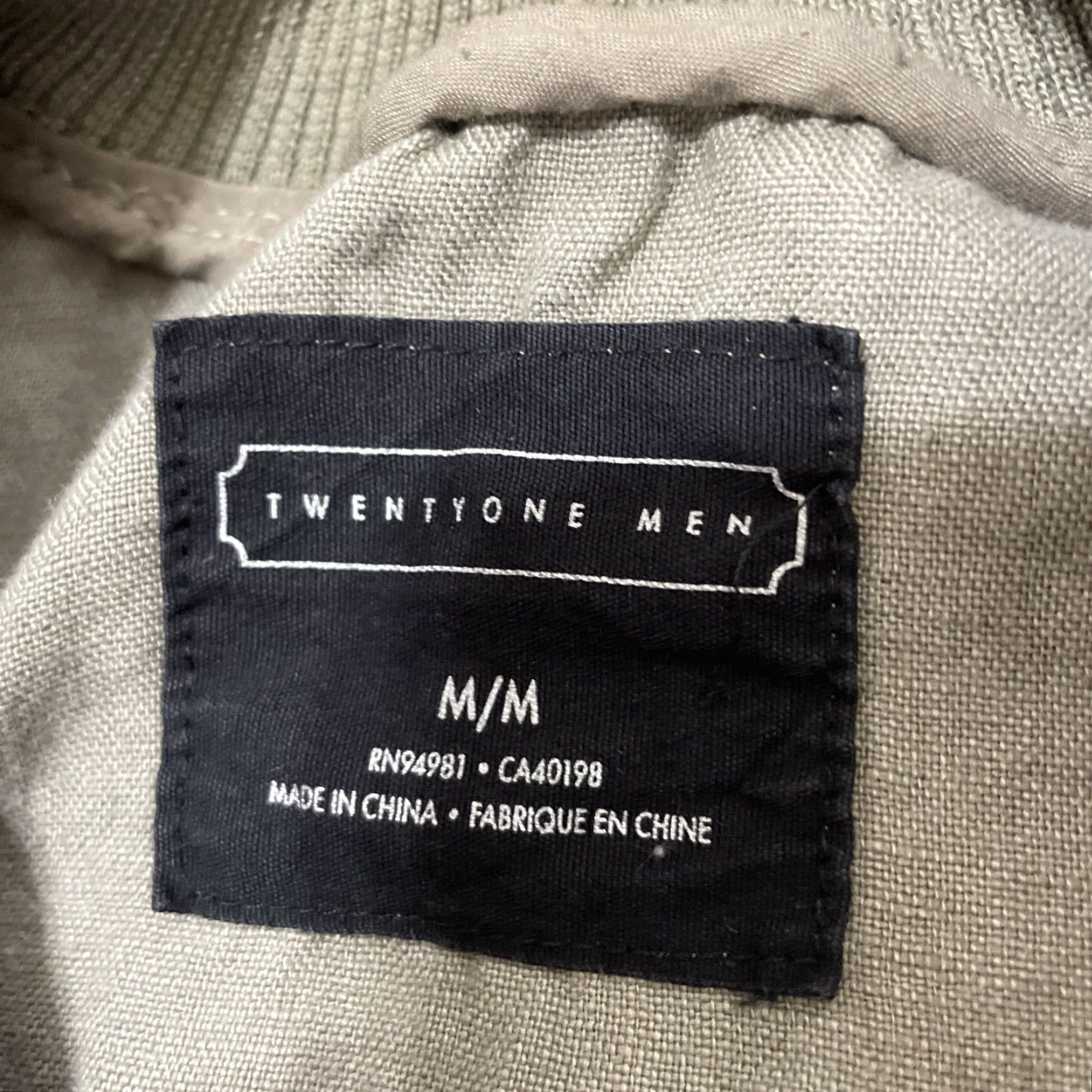 21 Men VINTAGE Flight 21MEN 100% Linen Bomber Jacket Men M Green Army Military Light Layer Shirt Size US M / EU 48-50 / 2 - 7 Thumbnail