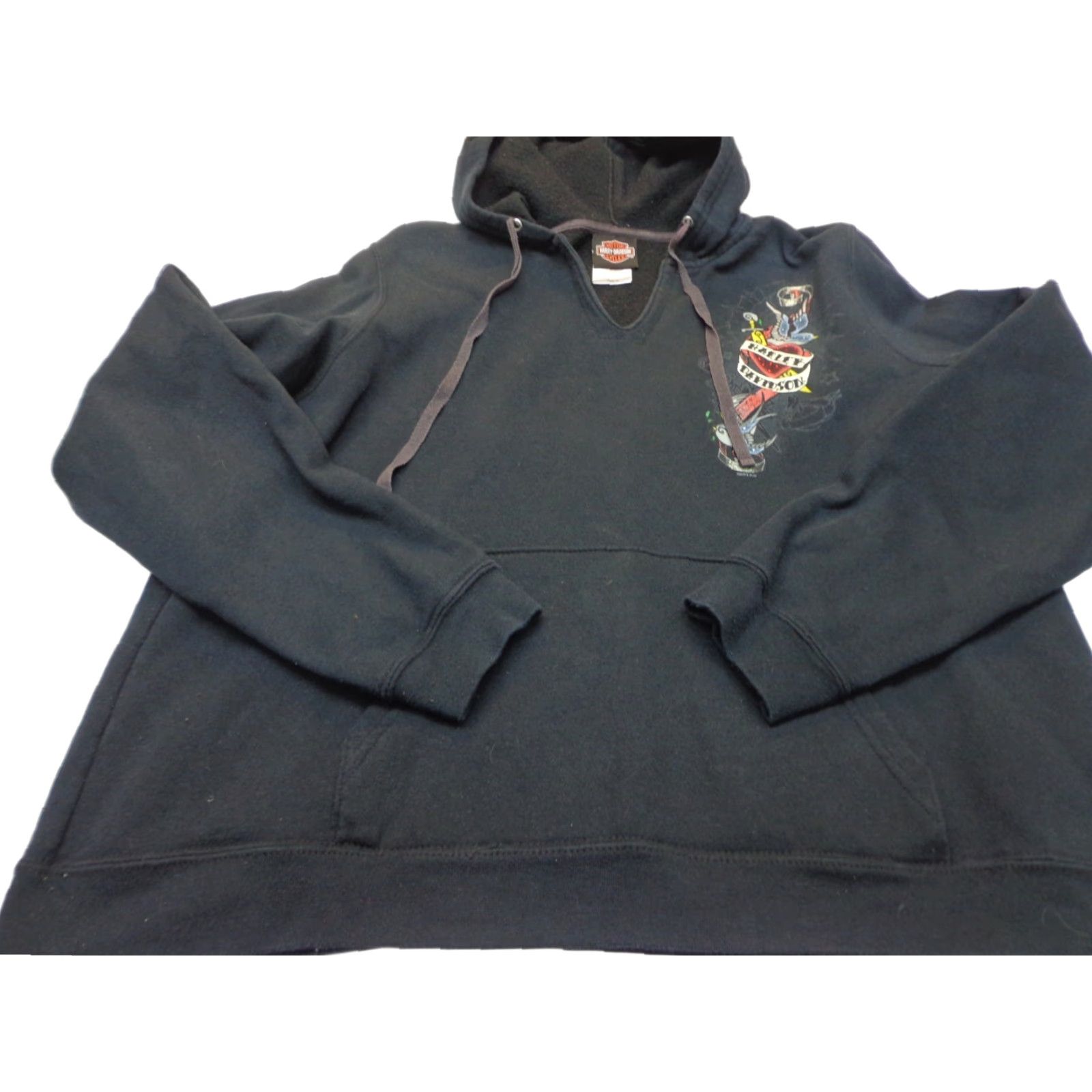Harley Davidson Harley-Davidson Hoodie Womens XL Long Sleeve Hooded Pullover Black Cotton Blend Logo Size XL / US 12-14 / IT 48-50 - 1 Thumbnail