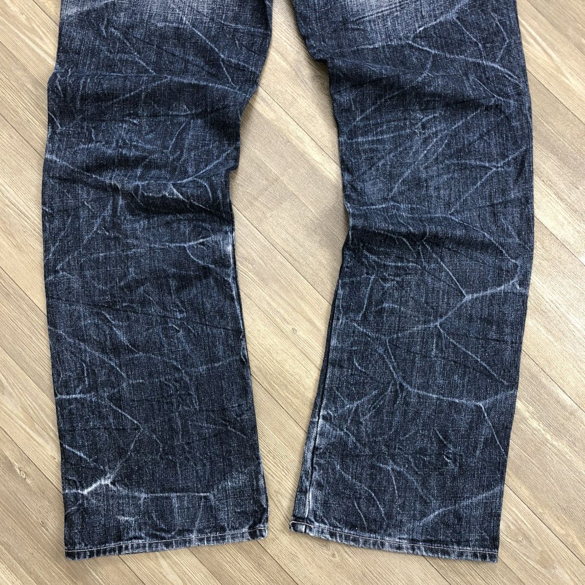 If Six Was Nine × Japanese Brand × Le Grande Bleu (L.G.B.) 2000s Jack Serika Painted Poem Punk Lgb Style Faded Jeans Size US 31 - 11 Thumbnail