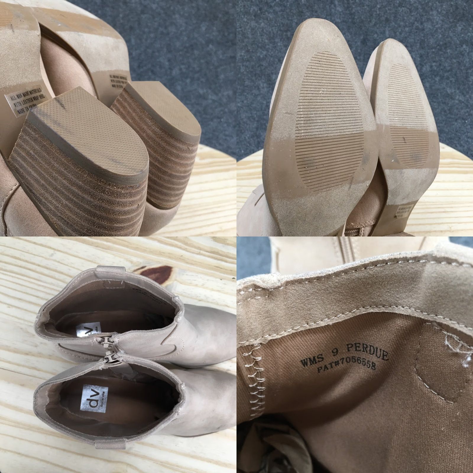 Dolce Vita DV Dolce Vita Perdue Boots Women 9 Tan Suede Side Zip Ankle Bootie Western Style Size US 9 / IT 39 - 10 Thumbnail
