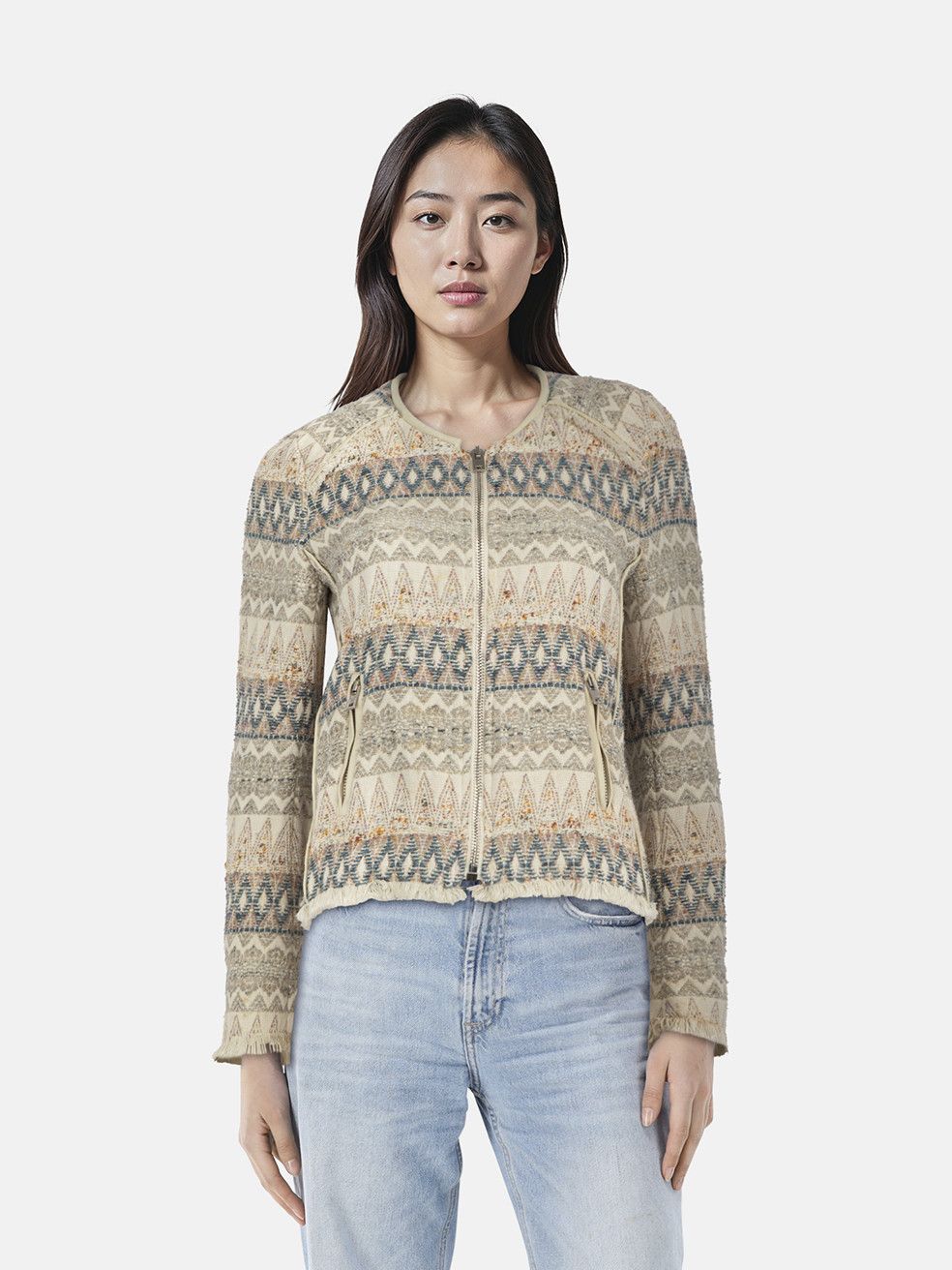 Abstract Zip Up Jacket