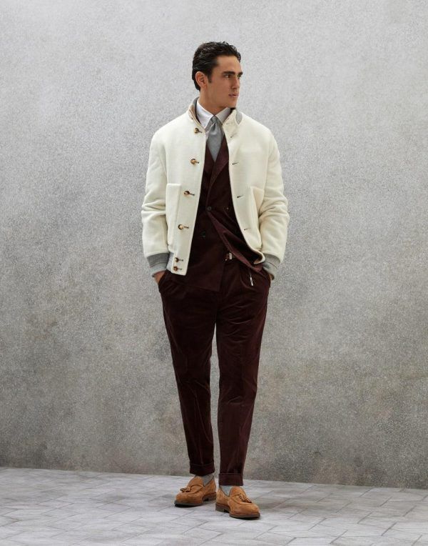 Brunello Cucinelli Jacket in Open White Size US S / EU 44-46 / 1 - 5 Thumbnail