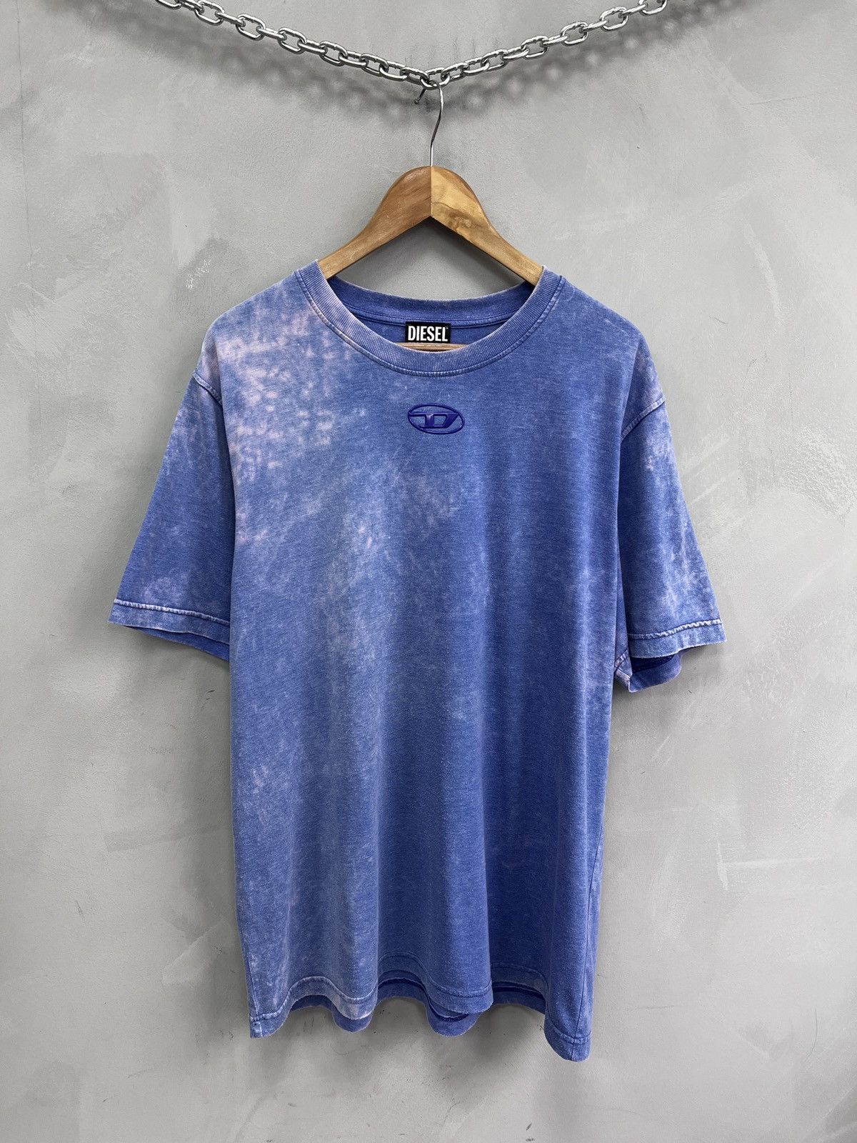 Diesel Blue Logo Washed Tee 90s Y2K Vintage Streetwear