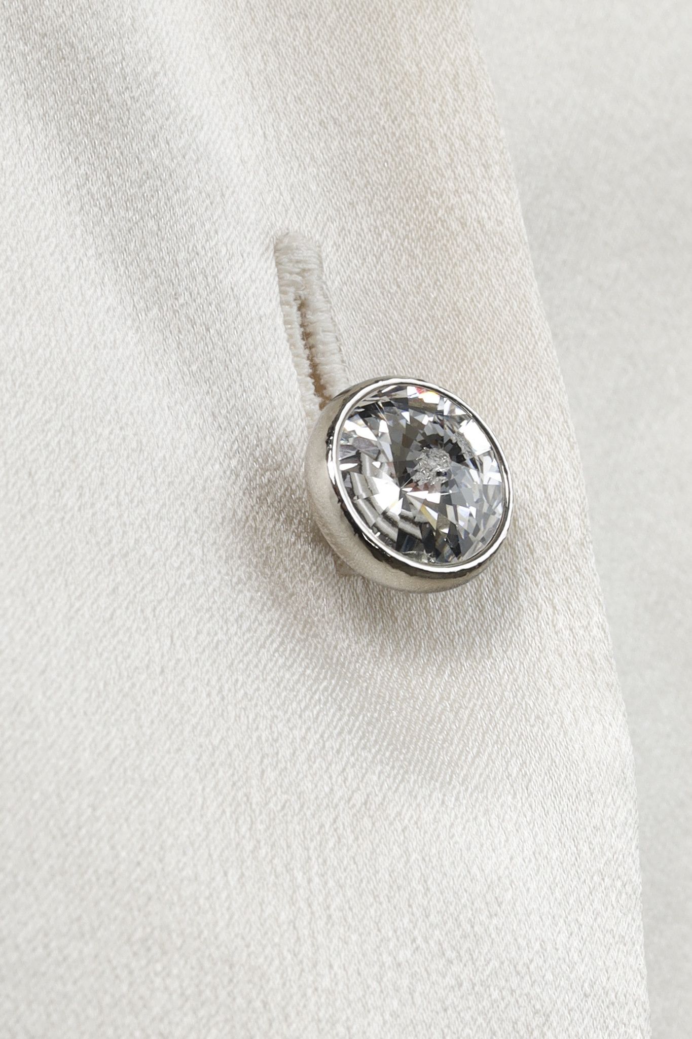 Escada Escada Jewel Button Cream Silk Blouse Size L / US 10 / IT 46 - 9 Thumbnail
